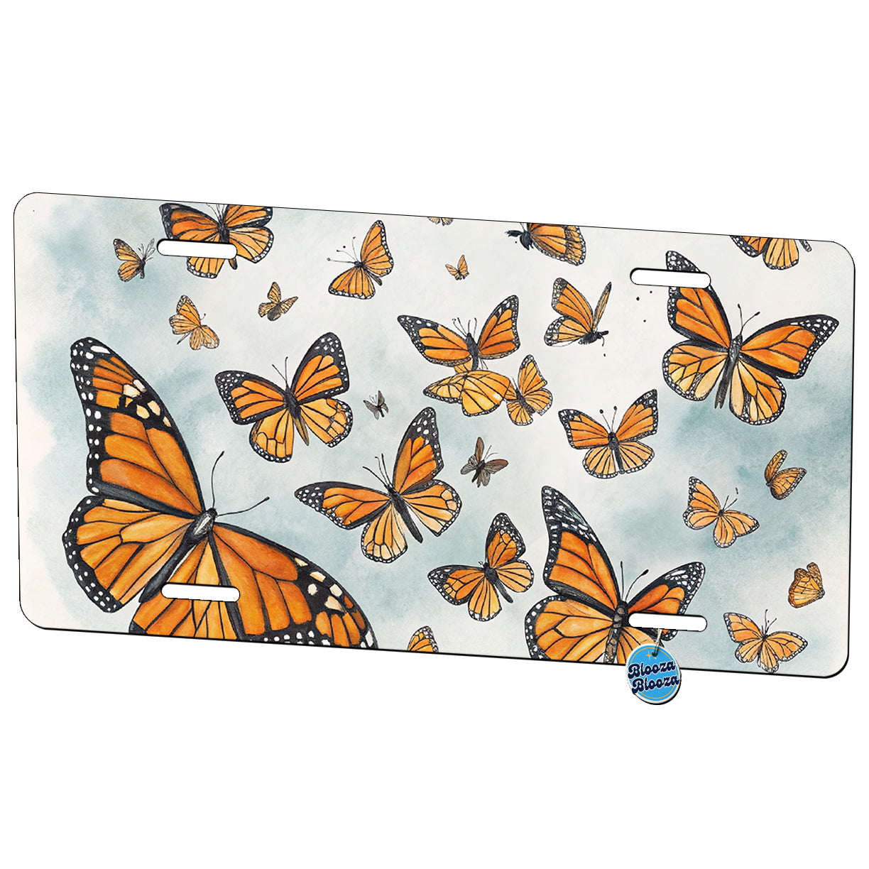 Lots Of Monarch Butterflies in Flight Metal Vanity Novelty Tag License Plate for Trucks Cars SUVs