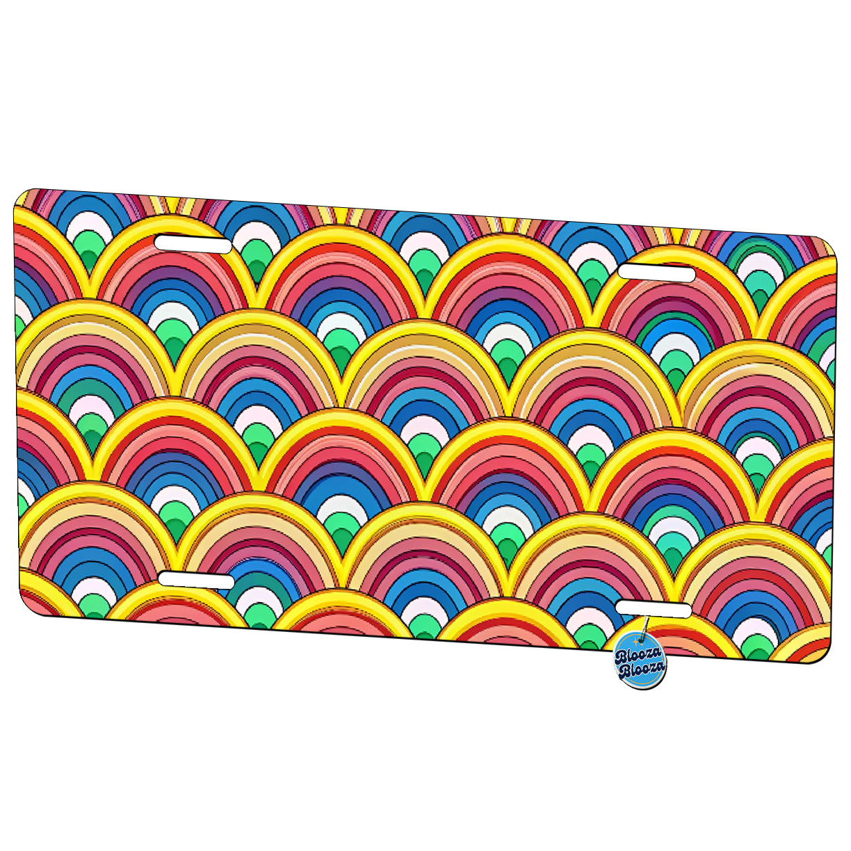 Bohemian Rainbow Pattern Metal Vanity Novelty Tag License Plate for Trucks Cars SUVs