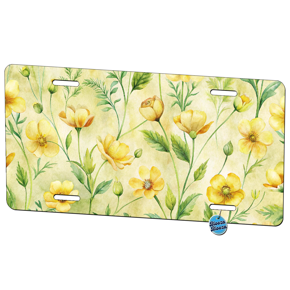 Buttercups Yellow Flowers Metal Vanity Novelty Tag License Plate for Trucks Cars SUVs