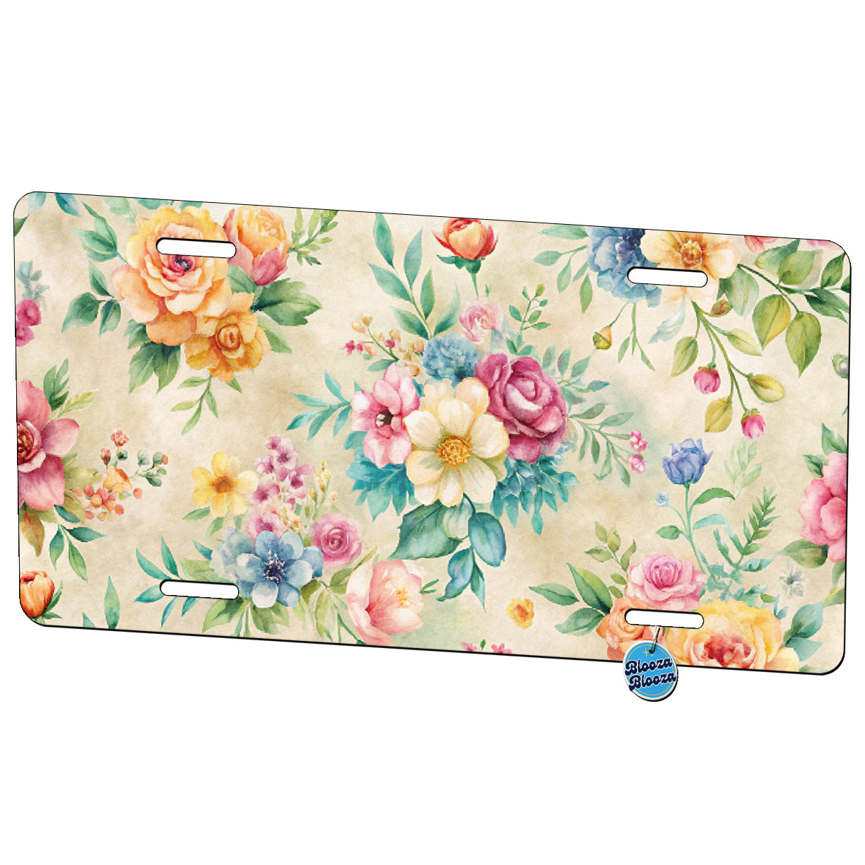 Ditsy Floral Flowers Wallpaper Metal Vanity Novelty Tag License Plate for Trucks Cars SUVs