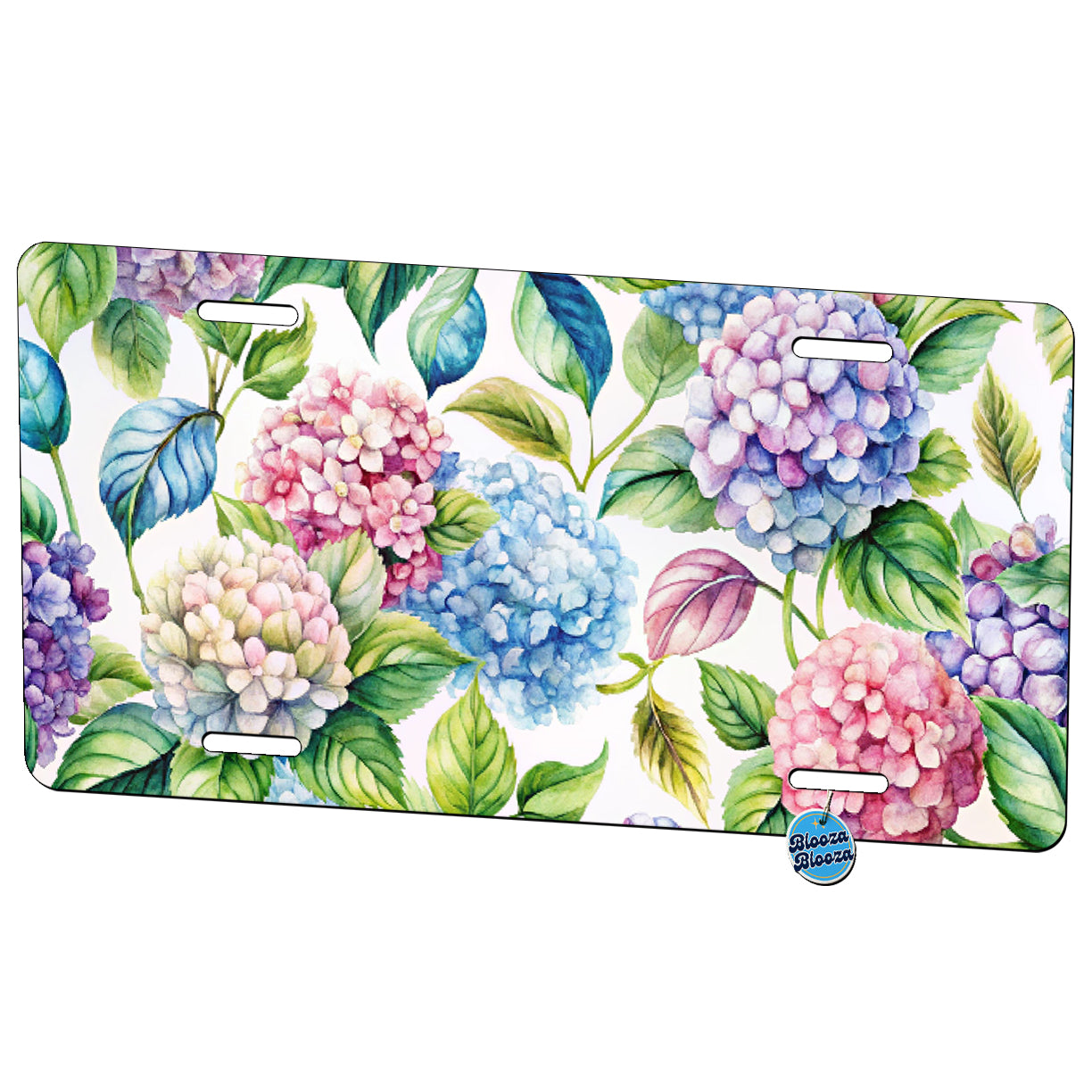 Hydrangea Floral Flowers Metal Vanity Novelty Tag License Plate for Trucks Cars SUVs