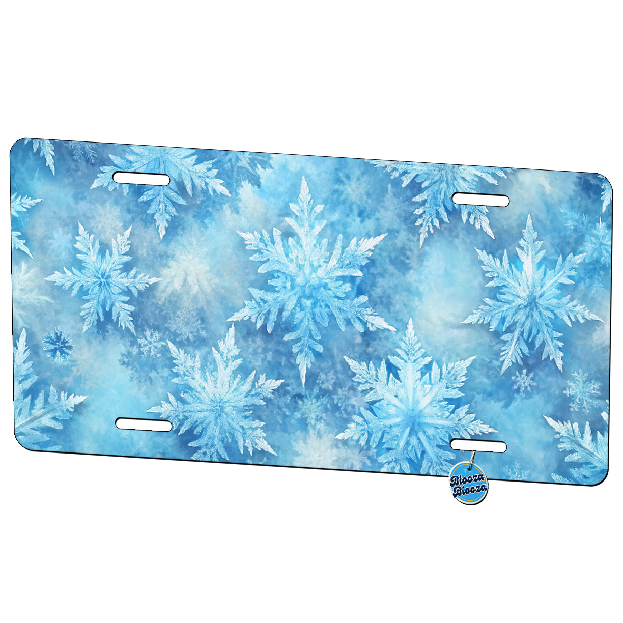 Ice Crystals Snowflakes Winter Beautiful Metal Vanity Novelty Tag License Plate for Trucks Cars SUVs