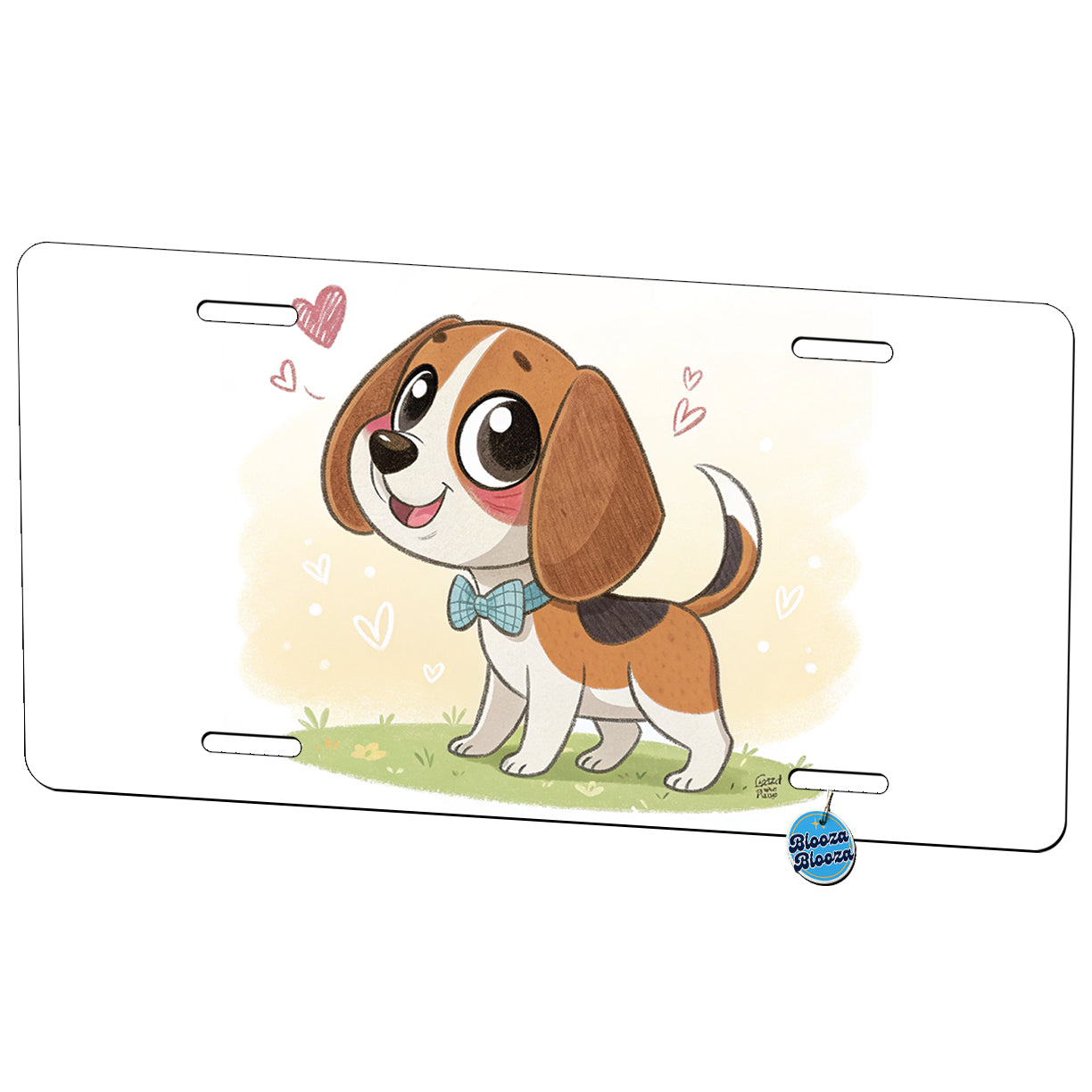 Kawaii Beagle Dog Metal Vanity Novelty Tag License Plate for Trucks Cars SUVs