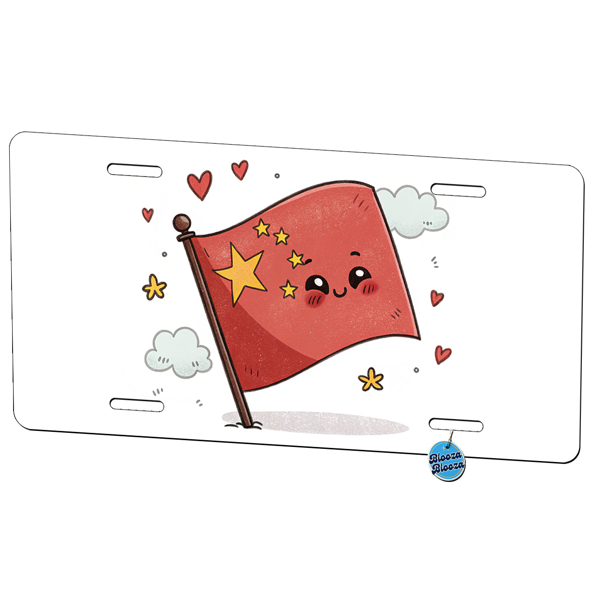 Kawaii China Flag Metal Vanity Novelty Tag License Plate for Trucks Cars SUVs