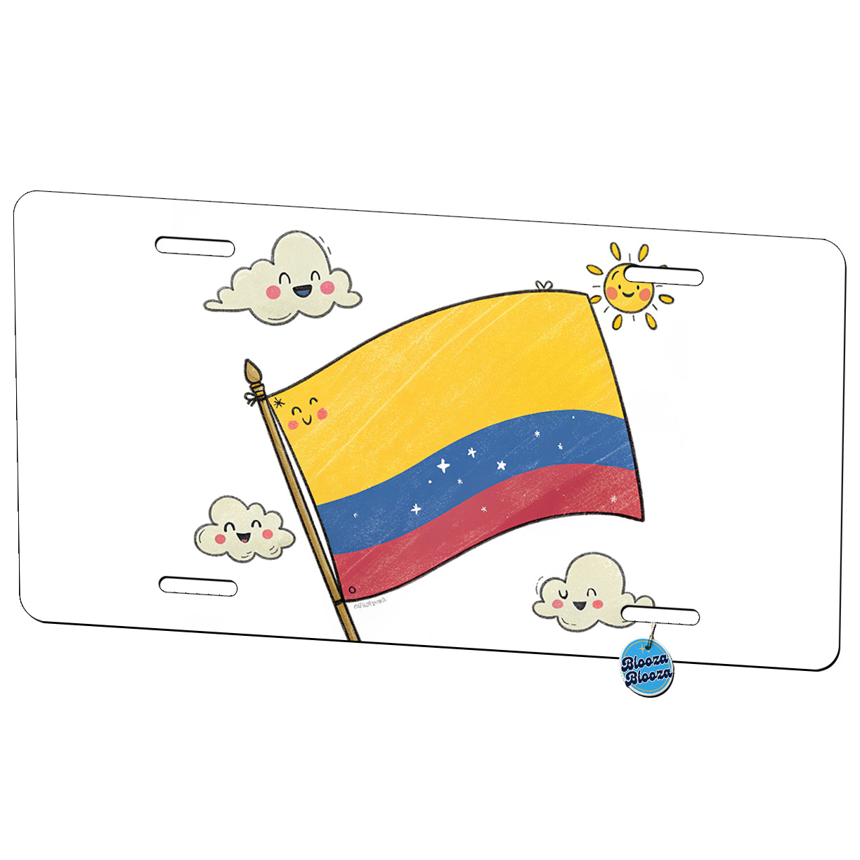 Kawaii Colombia Flag Metal Vanity Novelty Tag License Plate for Trucks Cars SUVs