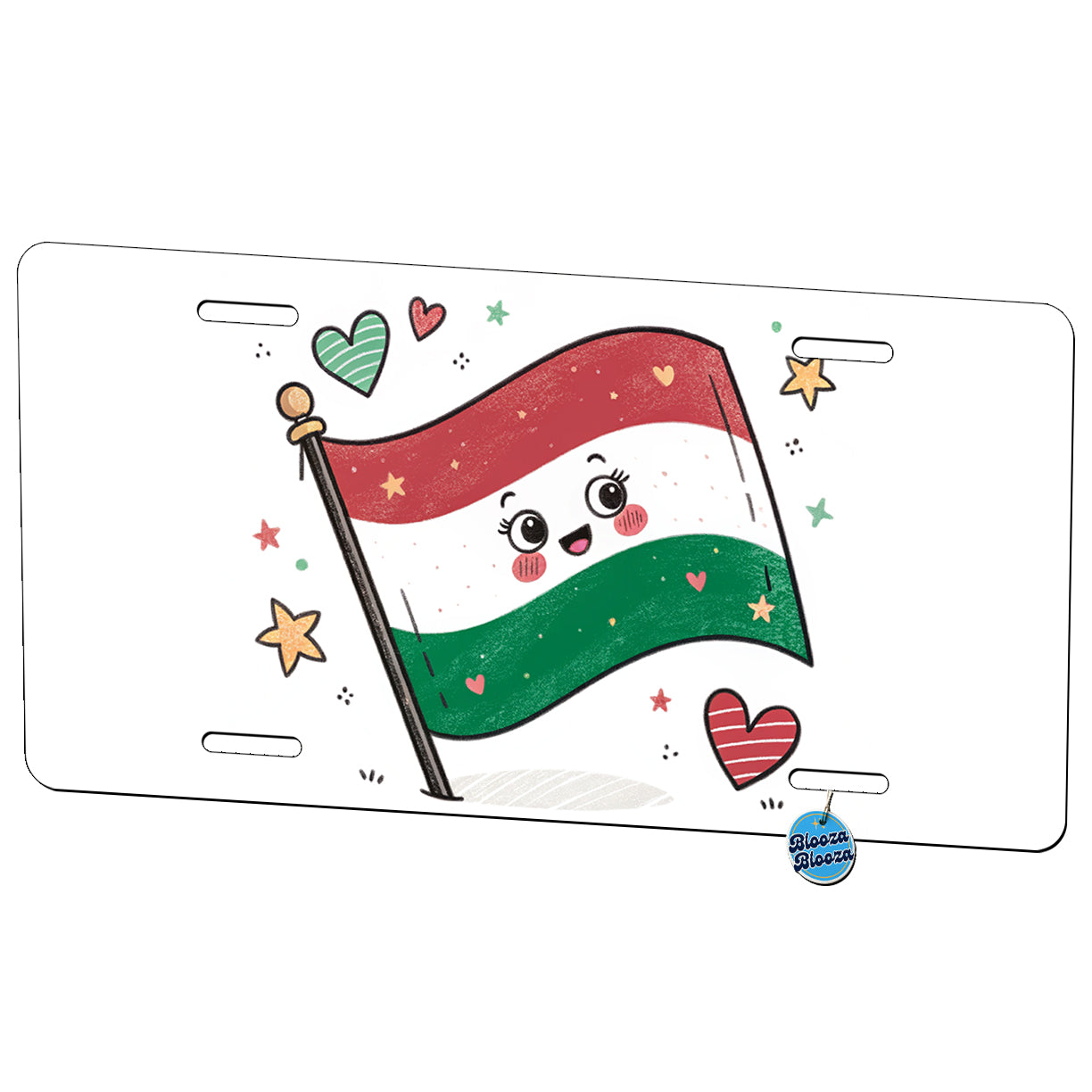 Kawaii Hungary Flag Metal Vanity Novelty Tag License Plate for Trucks Cars SUVs