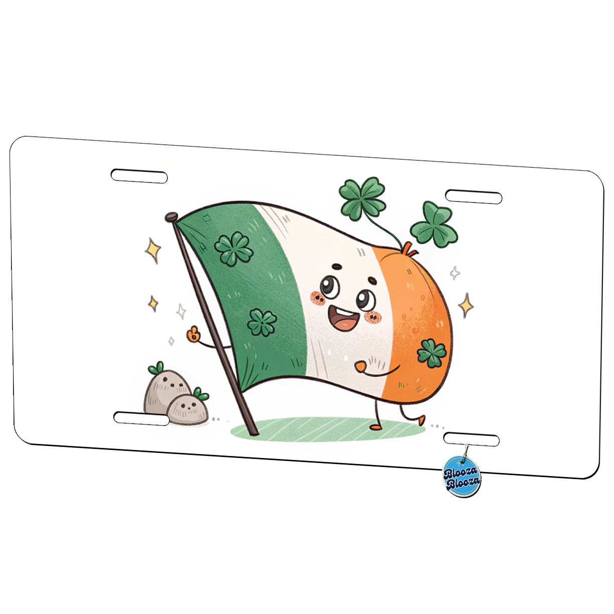 Kawaii Ireland Flag Metal Vanity Novelty Tag License Plate for Trucks Cars SUVs