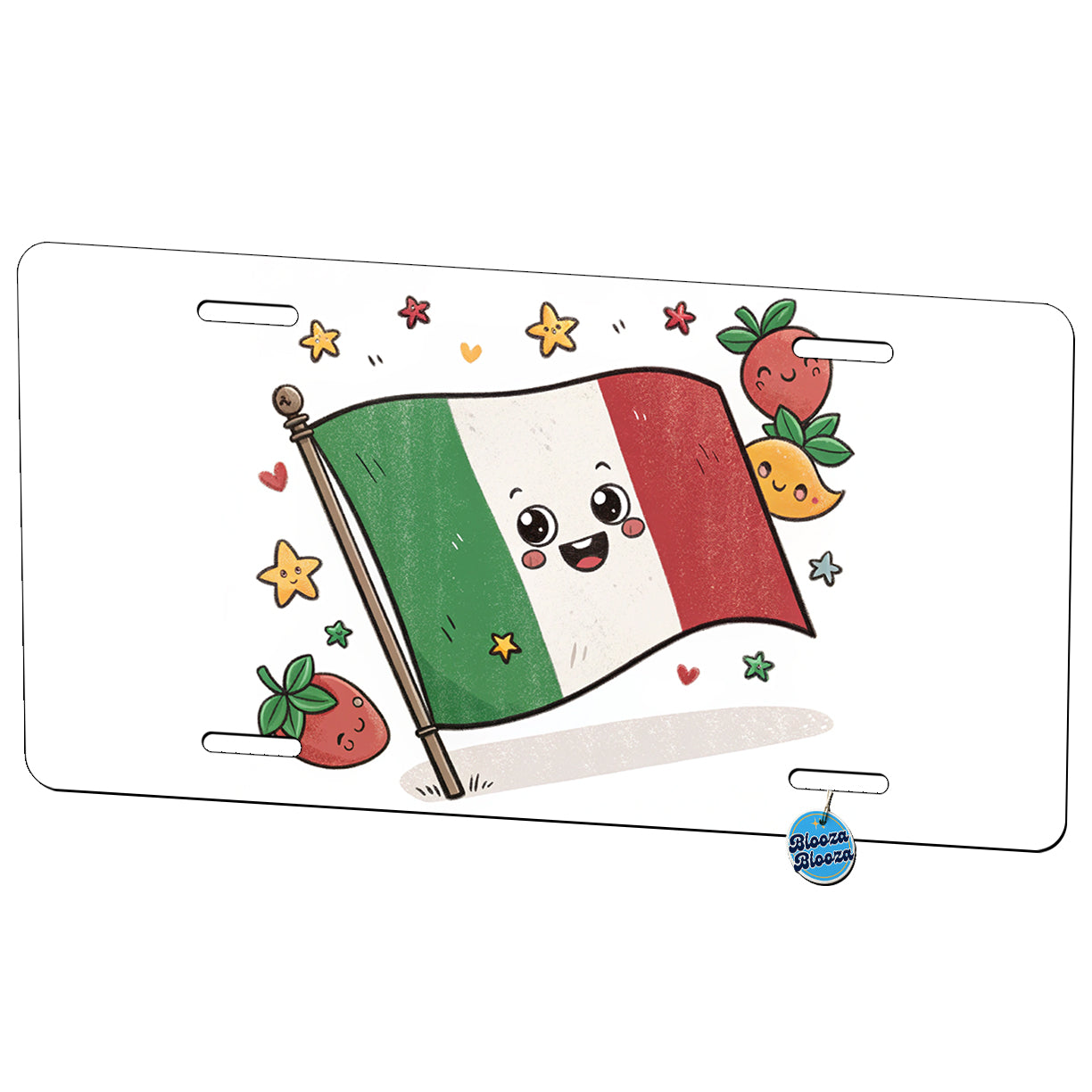 Kawaii Italy Flag Metal Vanity Novelty Tag License Plate for Trucks Cars SUVs