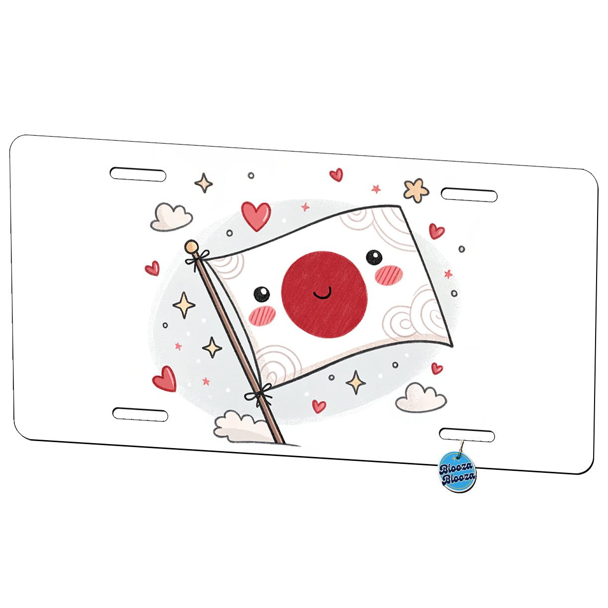 Kawaii Japan Flag Metal Vanity Novelty Tag License Plate for Trucks Cars SUVs