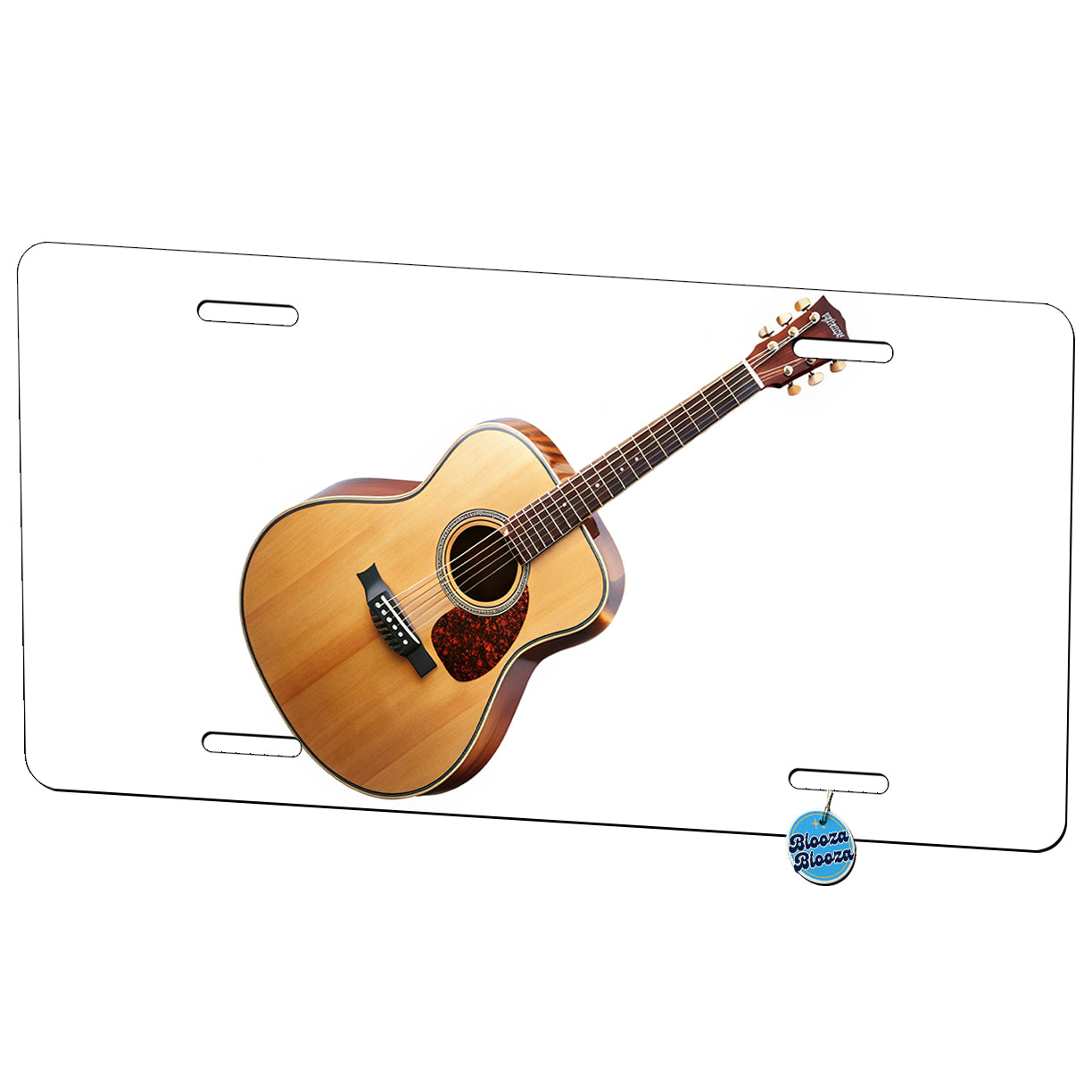 Acoustic Guitar Music Musical Instrument Musician Metal Vanity Novelty Tag License Plate for Trucks Cars SUVs