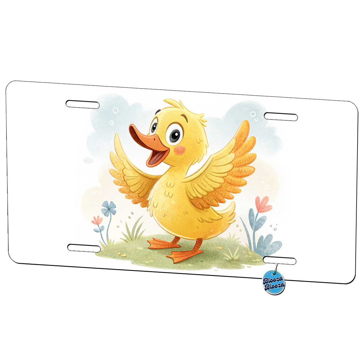 Duck Children's Illustration Style Metal Vanity Novelty Tag License Plate for Trucks Cars SUVs