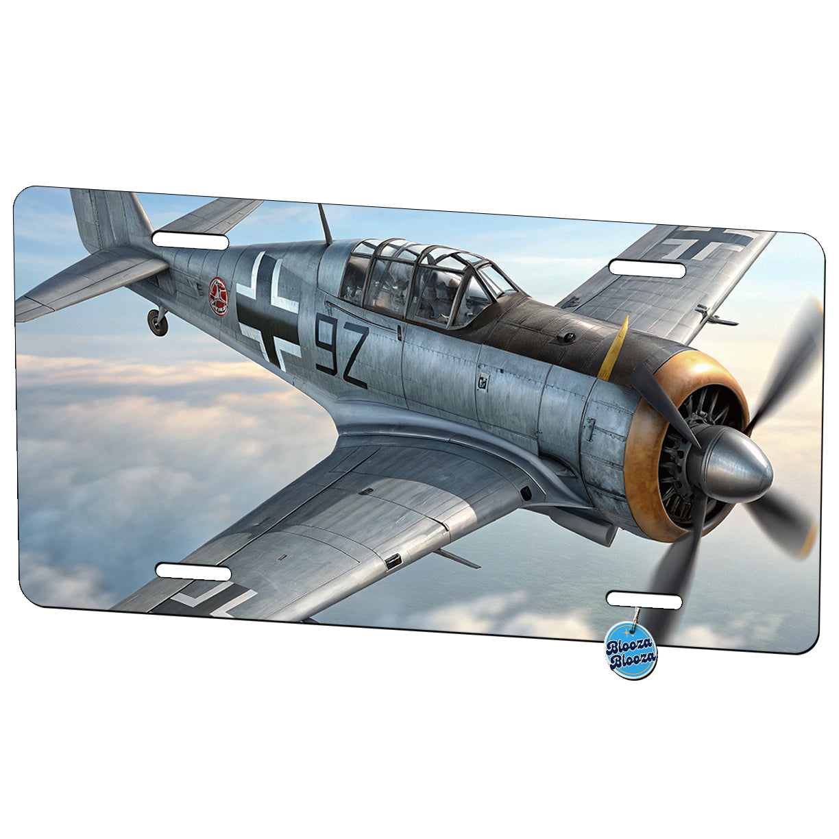 Focke Wulf Fw-190 WWII German Fighter Plane Metal Vanity Novelty Tag License Plate for Trucks Cars SUVs