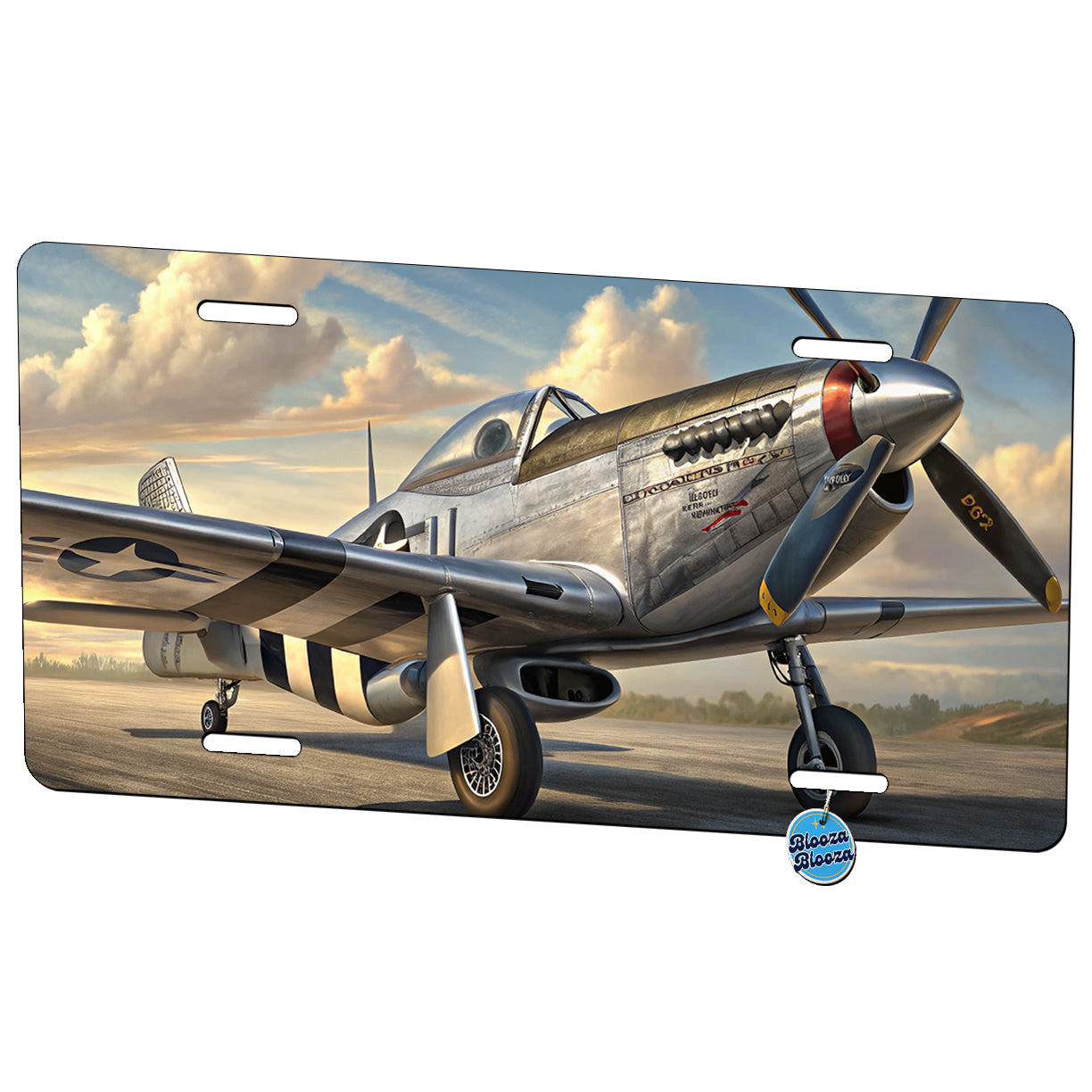 P-51 Mustang WWII US Fighter Plane Metal Vanity Novelty Tag License Plate for Trucks Cars SUVs