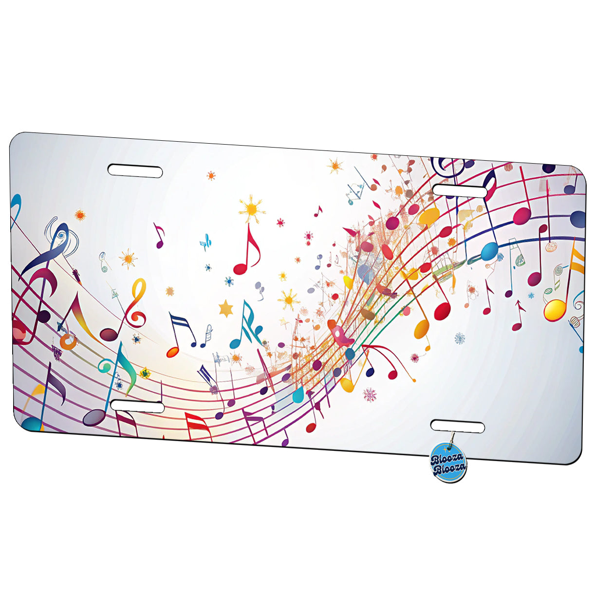 Scattered Music Notes Design Metal Vanity Novelty Tag License Plate for Trucks Cars SUVs