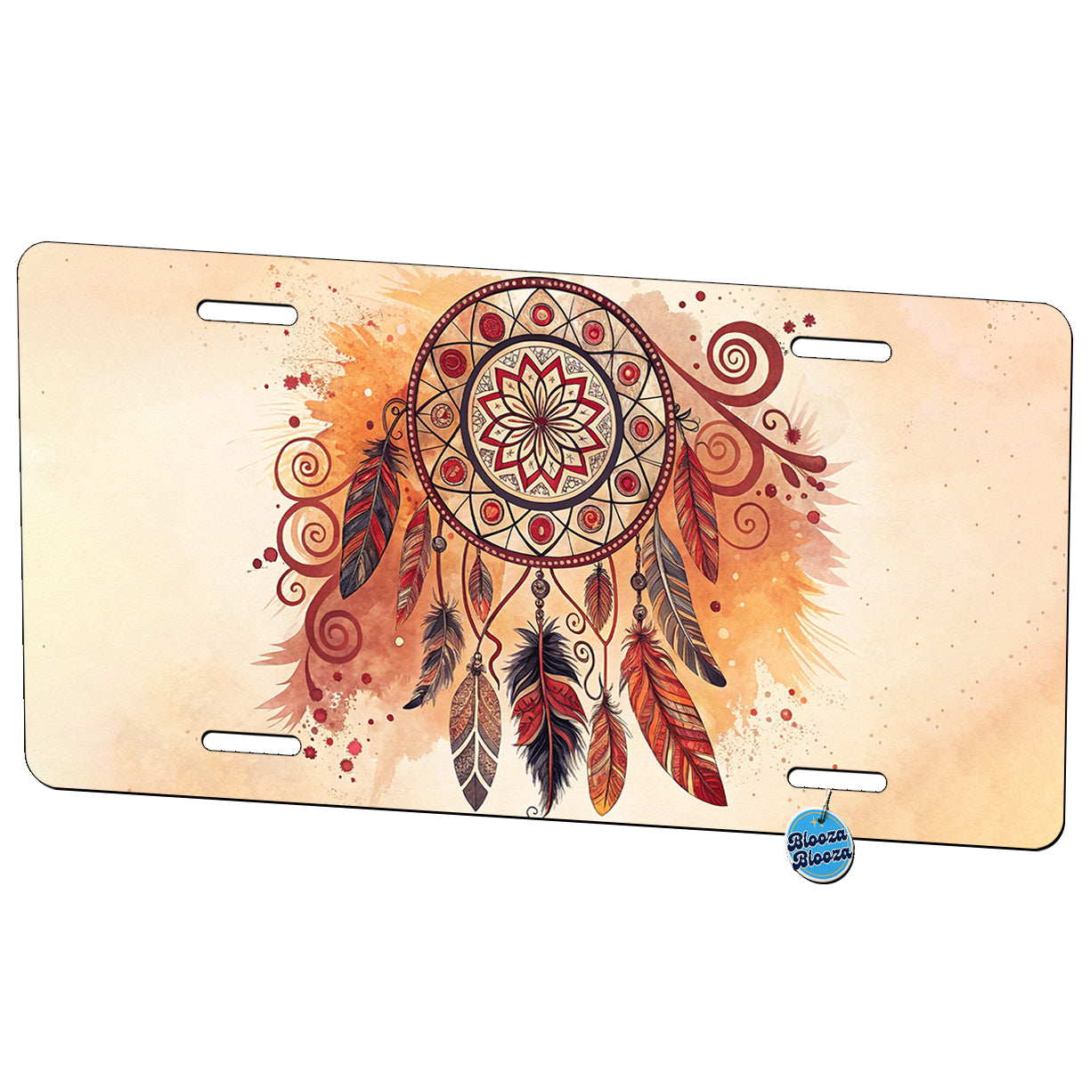 Abstract Southwestern Dream Catcher Design Metal Vanity Novelty Tag License Plate for Trucks Cars SUVs