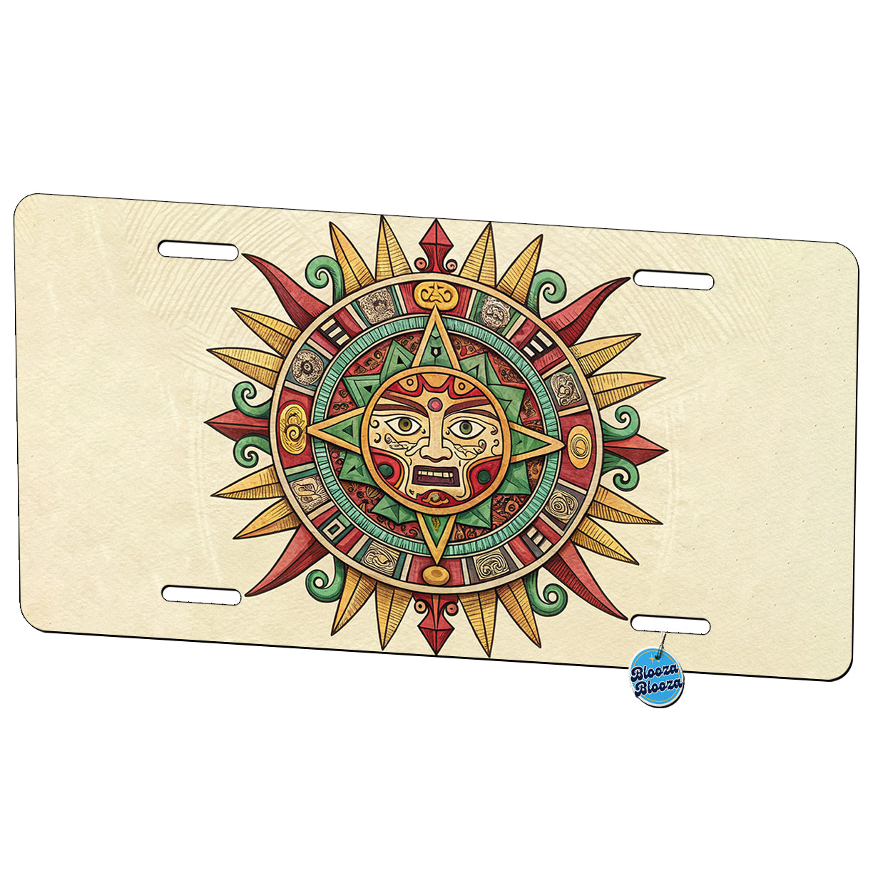 Aztec Sun God Symbol Metal Vanity Novelty Tag License Plate for Trucks Cars SUVs