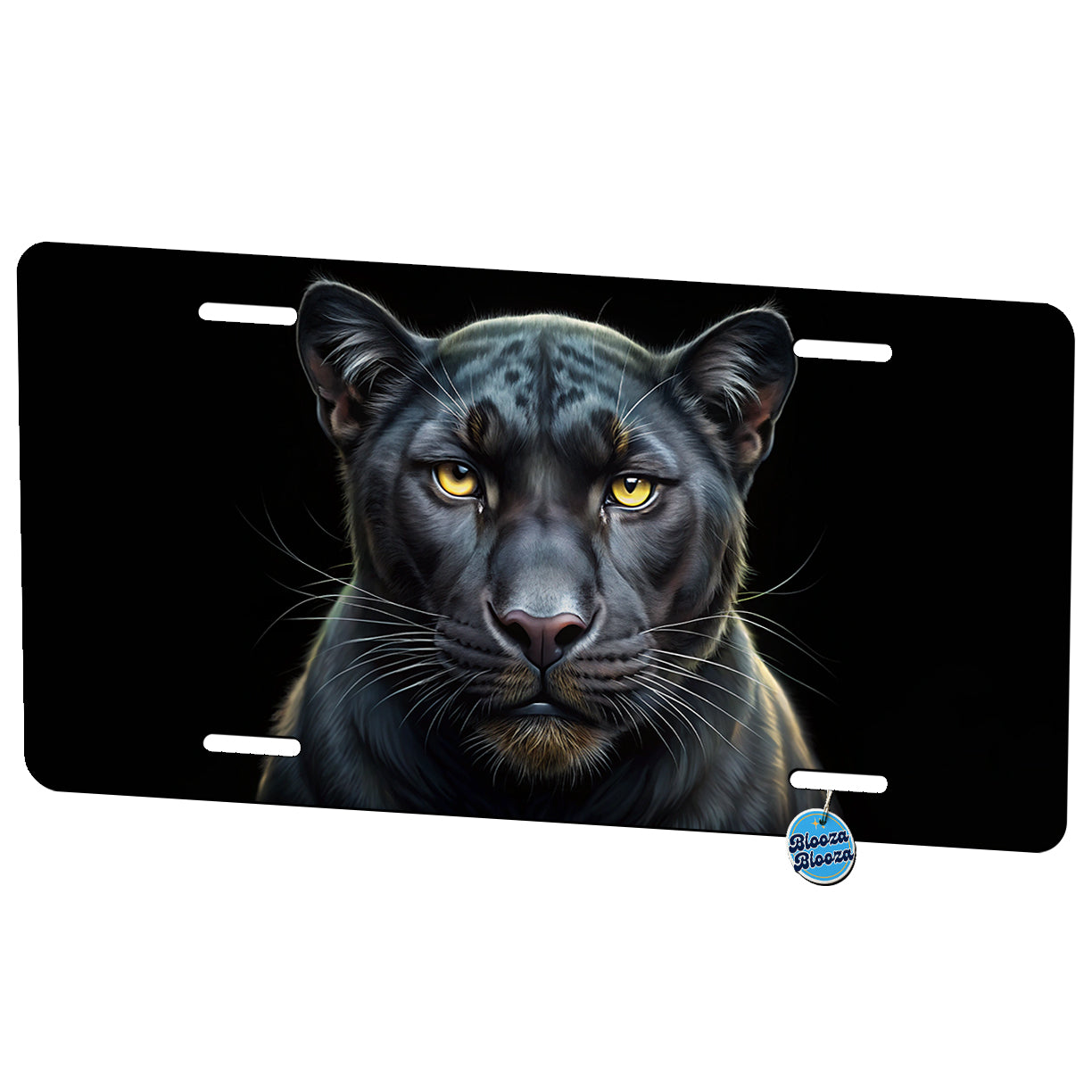 Black Panther Face Art Metal Vanity Novelty Tag License Plate for Trucks Cars SUVs