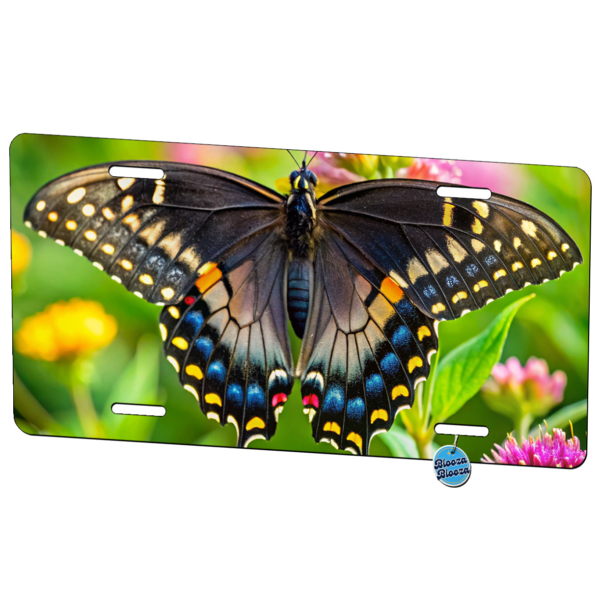 Black Swallowtail Butterfly Metal Vanity Novelty Tag License Plate for Trucks Cars SUVs