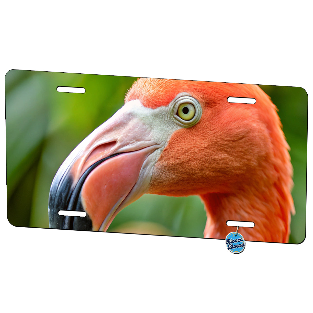 Flamingo Face Metal Vanity Novelty Tag License Plate for Trucks Cars SUVs