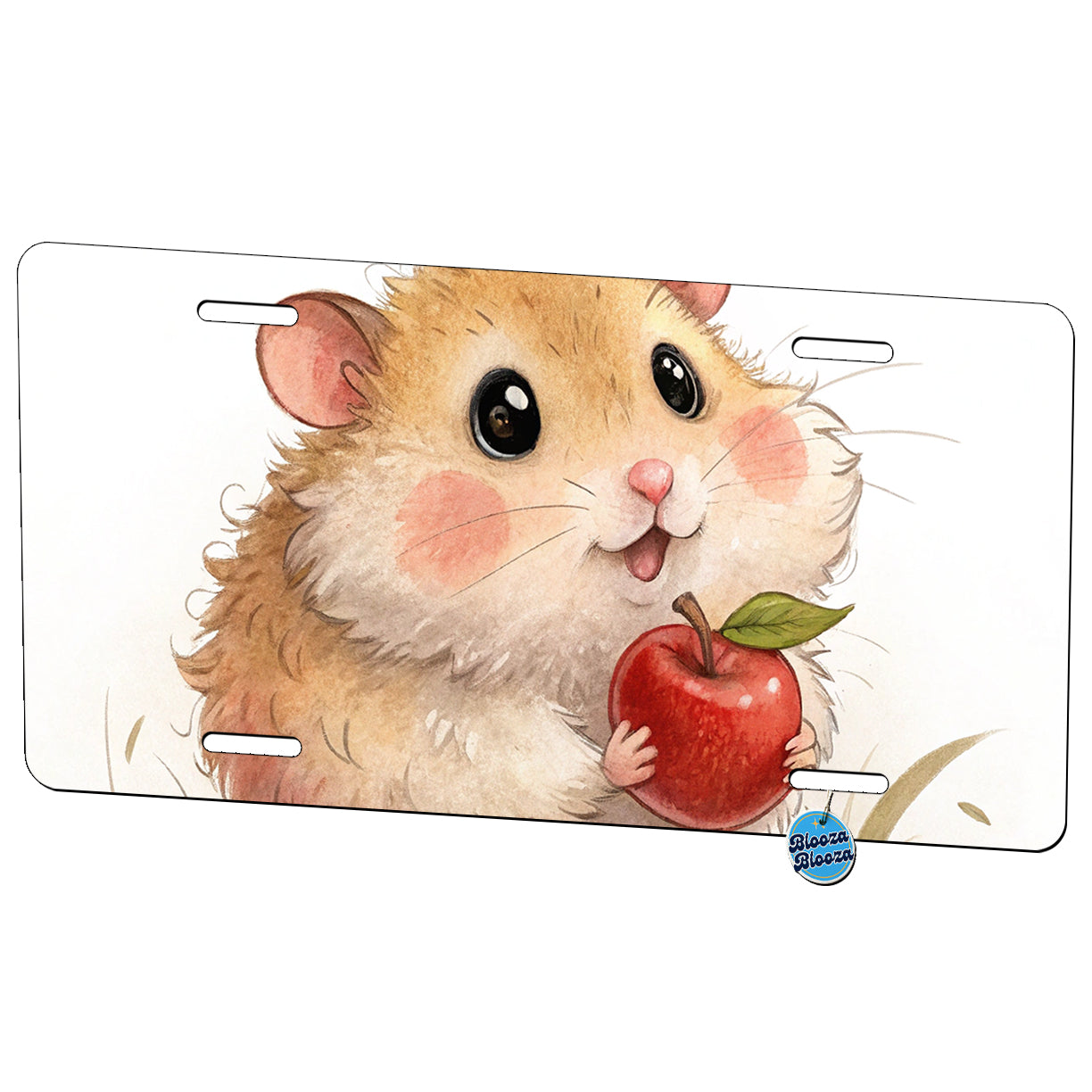 Hamster Children's Illustration Style Metal Vanity Novelty Tag License Plate for Trucks Cars SUVs