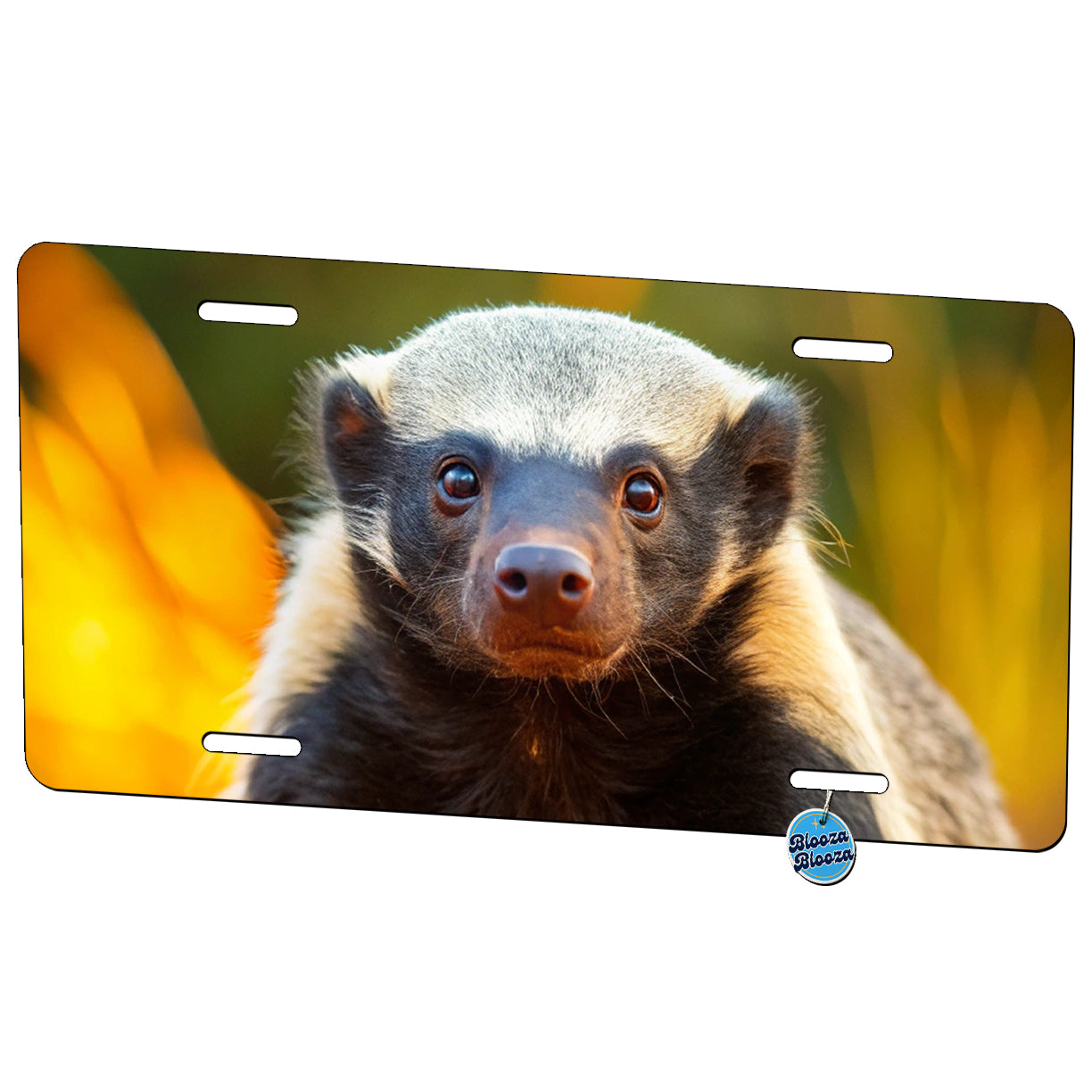 Honey Badger Metal Vanity Novelty Tag License Plate for Trucks Cars SUVs