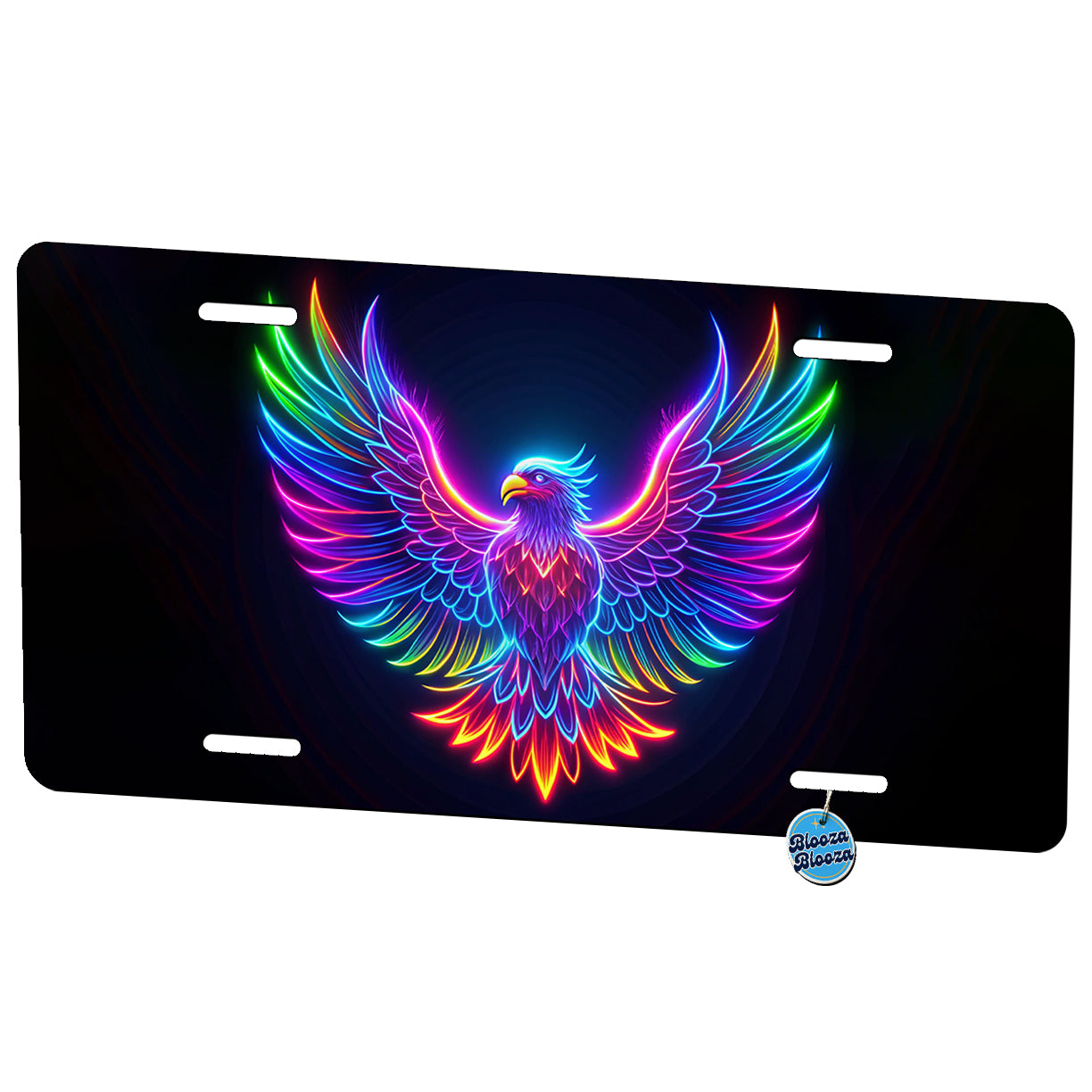 Neon Eagle Firebird Bird Metal Vanity Novelty Tag License Plate for Trucks Cars SUVs