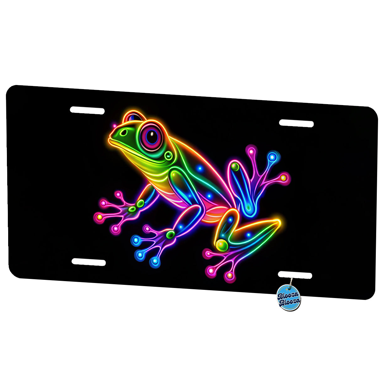 Neon Frog Metal Vanity Novelty Tag License Plate for Trucks Cars SUVs