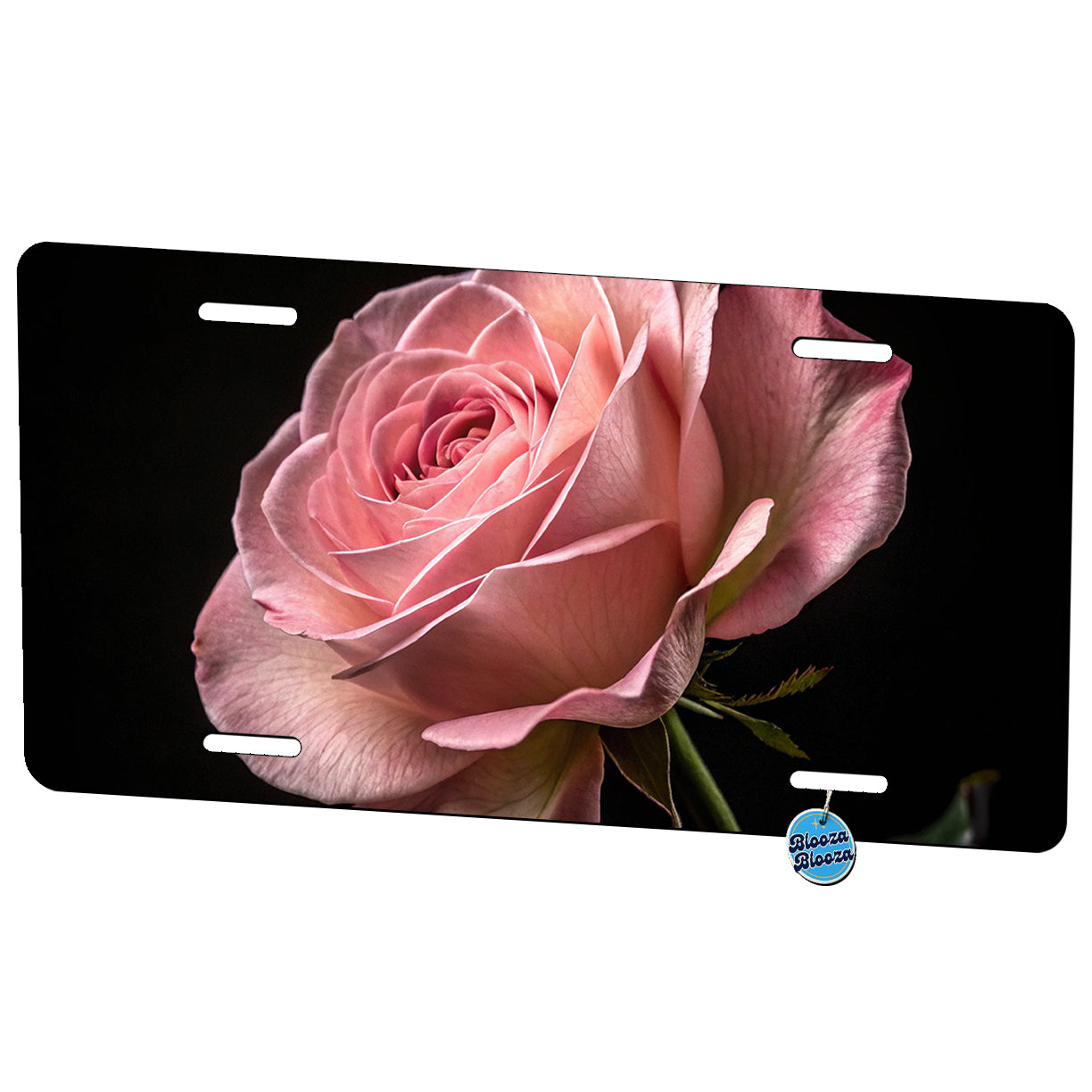 Pink Rose Metal Vanity Novelty Tag License Plate for Trucks Cars SUVs