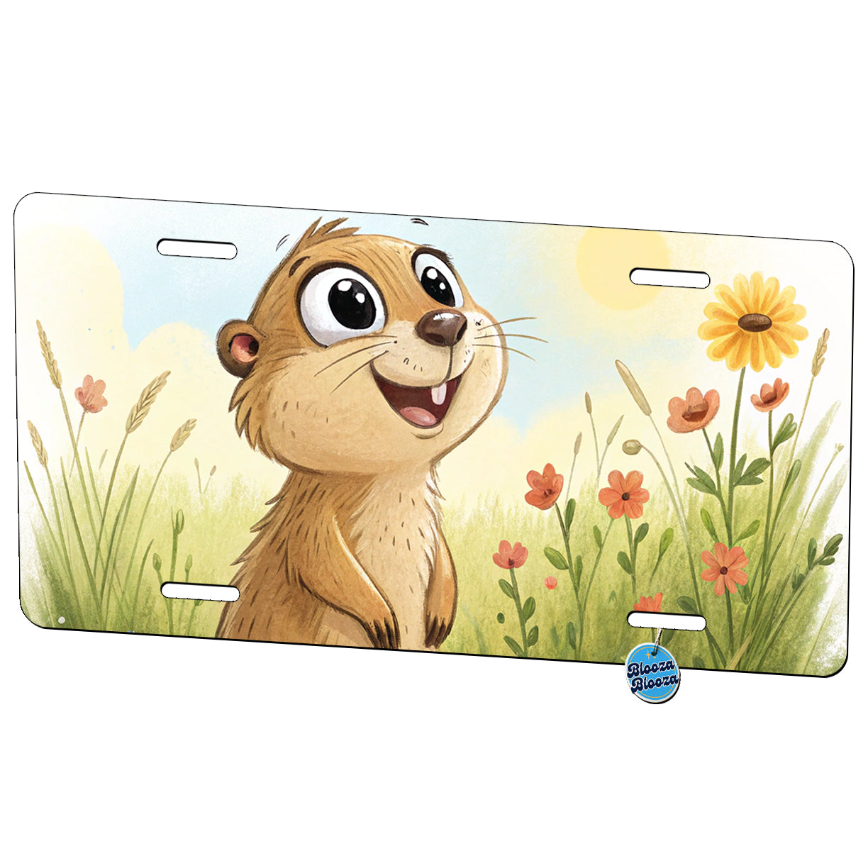 Prairie Dog Children's Illustration Style Metal Vanity Novelty Tag License Plate for Trucks Cars SUVs