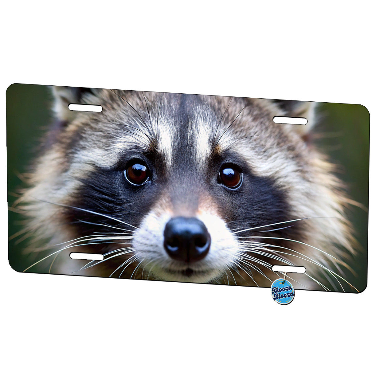 Raccoon Face Metal Vanity Novelty Tag License Plate for Trucks Cars SUVs