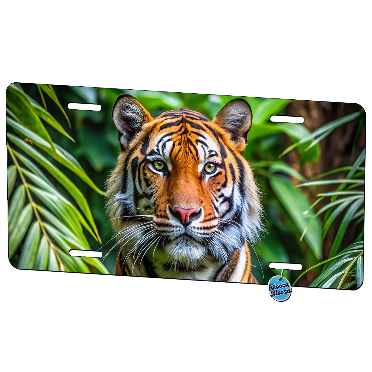 Tiger In The Jungle Metal Vanity Novelty Tag License Plate for Trucks Cars SUVs