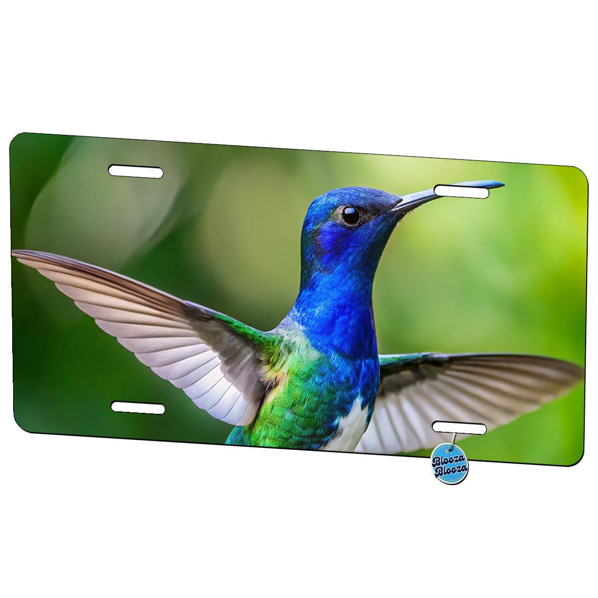 White Necked Jacobin Hummingbird Backyard Bird Metal Vanity Novelty Tag License Plate for Trucks Cars SUVs