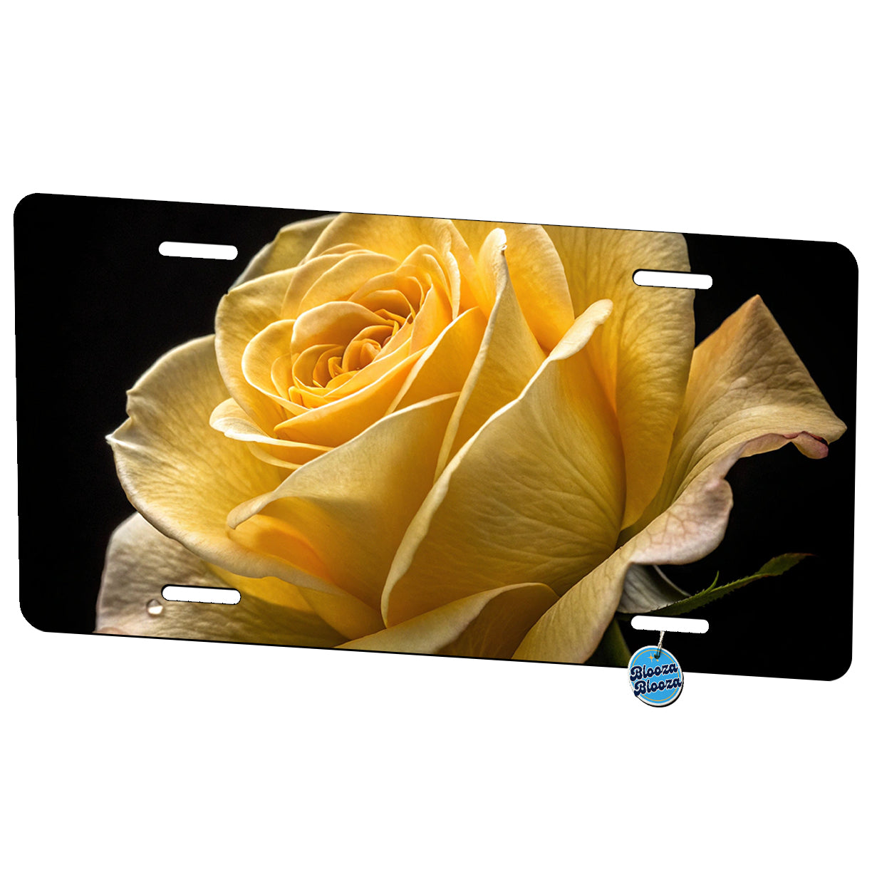 Yellow Rose Metal Vanity Novelty Tag License Plate for Trucks Cars SUVs
