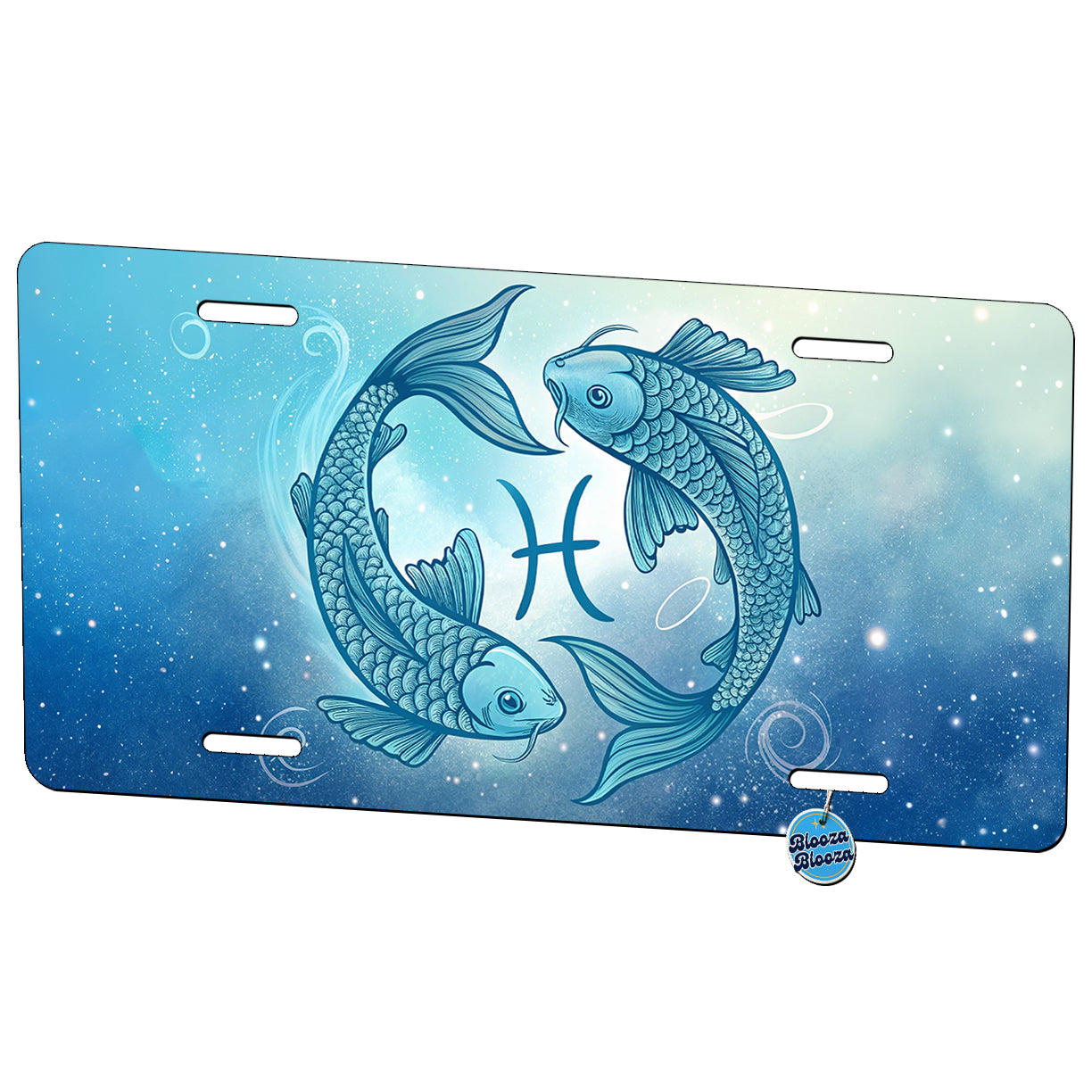 Zodiac Horoscope Symbol Pisces Fish Metal Vanity Novelty Tag License Plate for Trucks Cars SUVs