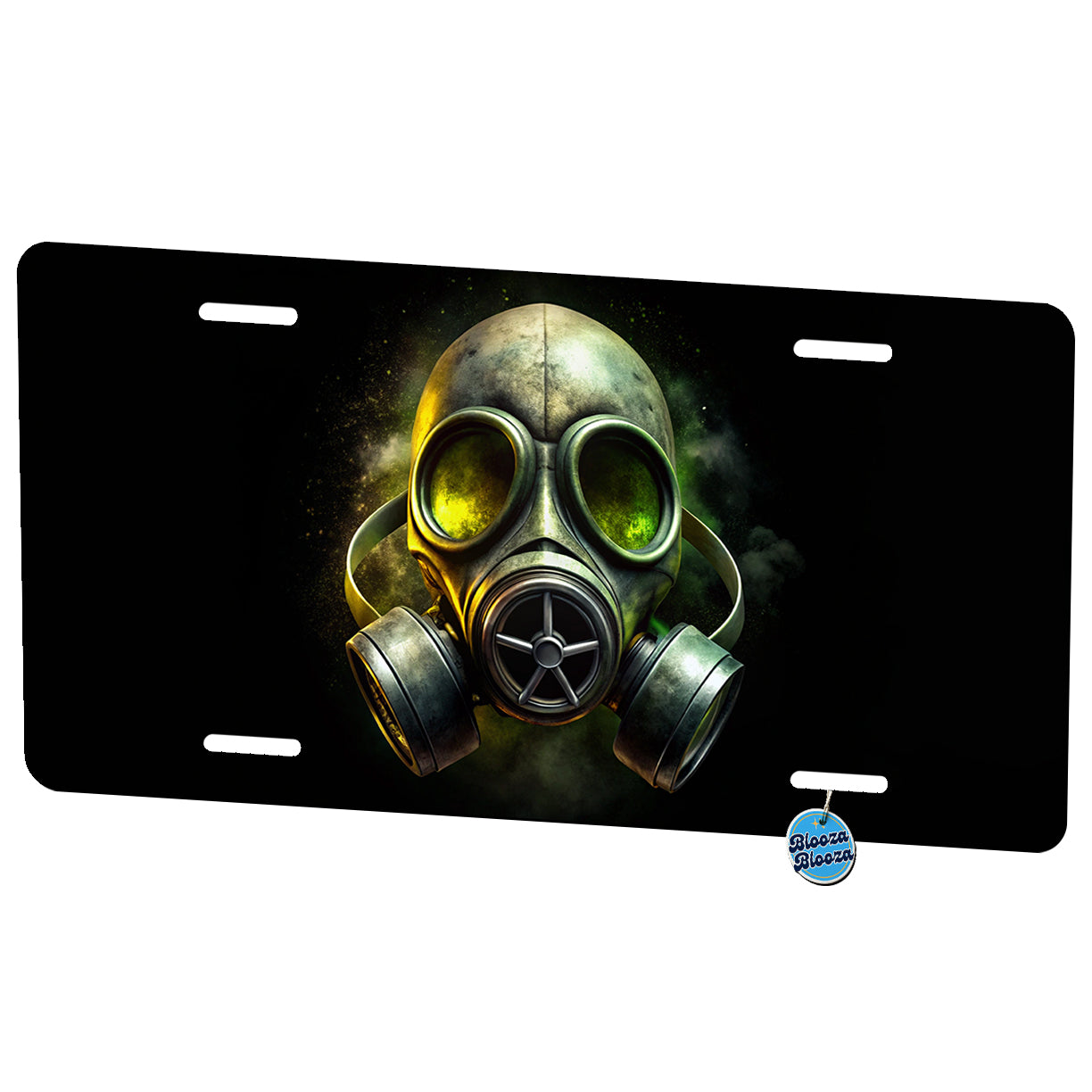 Zombie Outbreak Gas Mask Toxic Gas Metal Vanity Novelty Tag License Plate for Trucks Cars SUVs