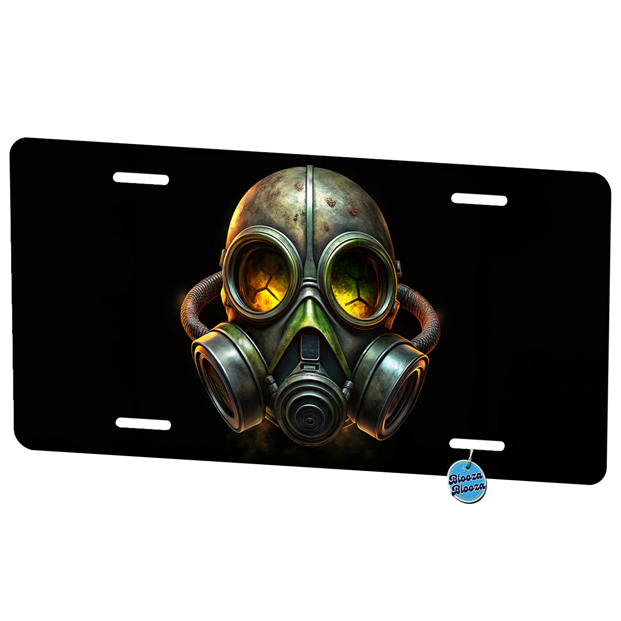 Zombie Outbreak Gas Mask Metal Vanity Novelty Tag License Plate for Trucks Cars SUVs