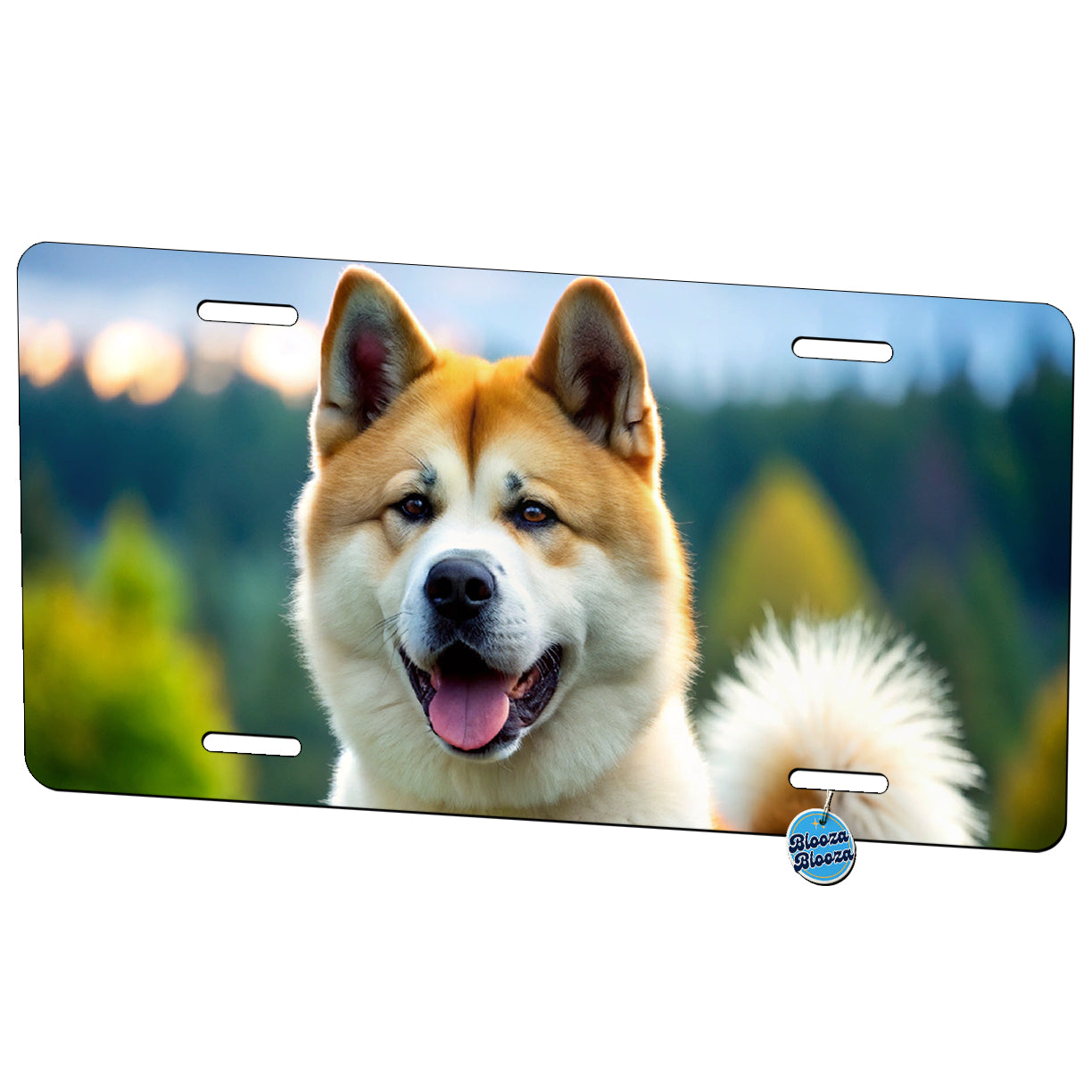 Akita Dog Photo Metal Vanity Novelty Tag License Plate for Trucks Cars SUVs