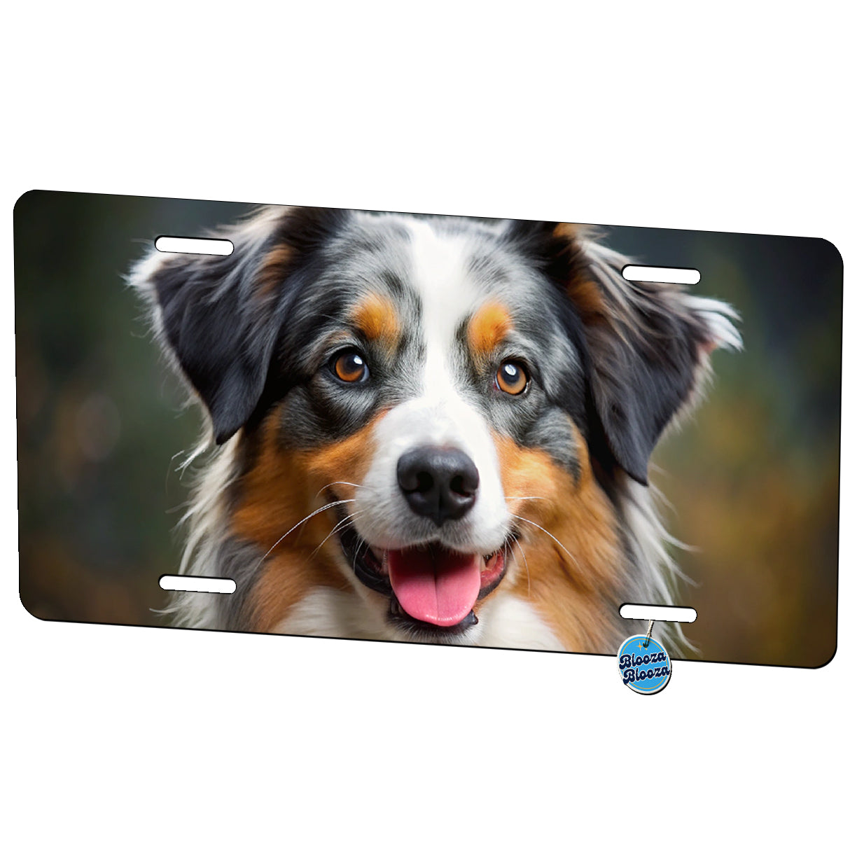 Australian Shepherd Dog Photo Metal Vanity Novelty Tag License Plate for Trucks Cars SUVs