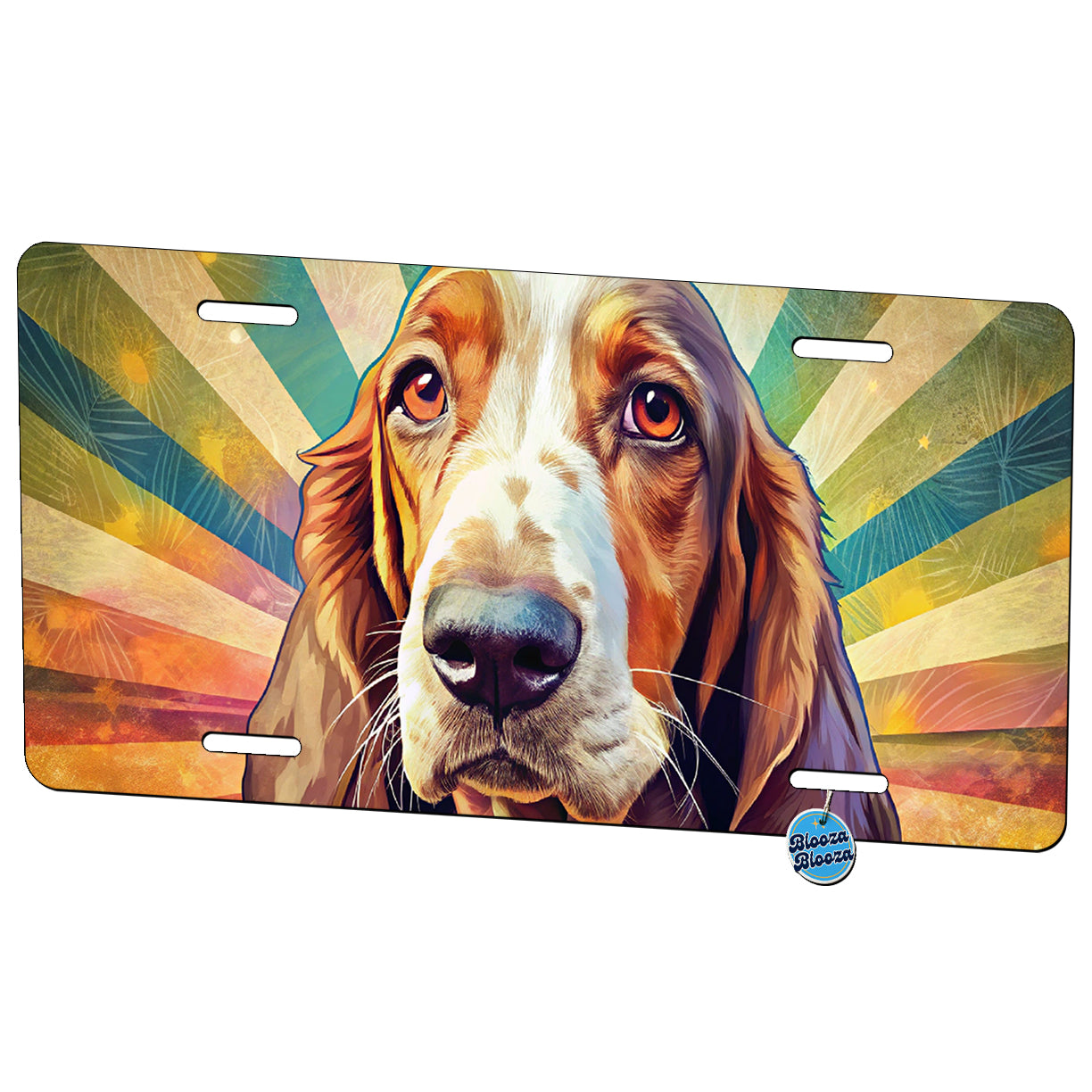 Basset Hound Dog Pop Art Metal Vanity Novelty Tag License Plate for Trucks Cars SUVs