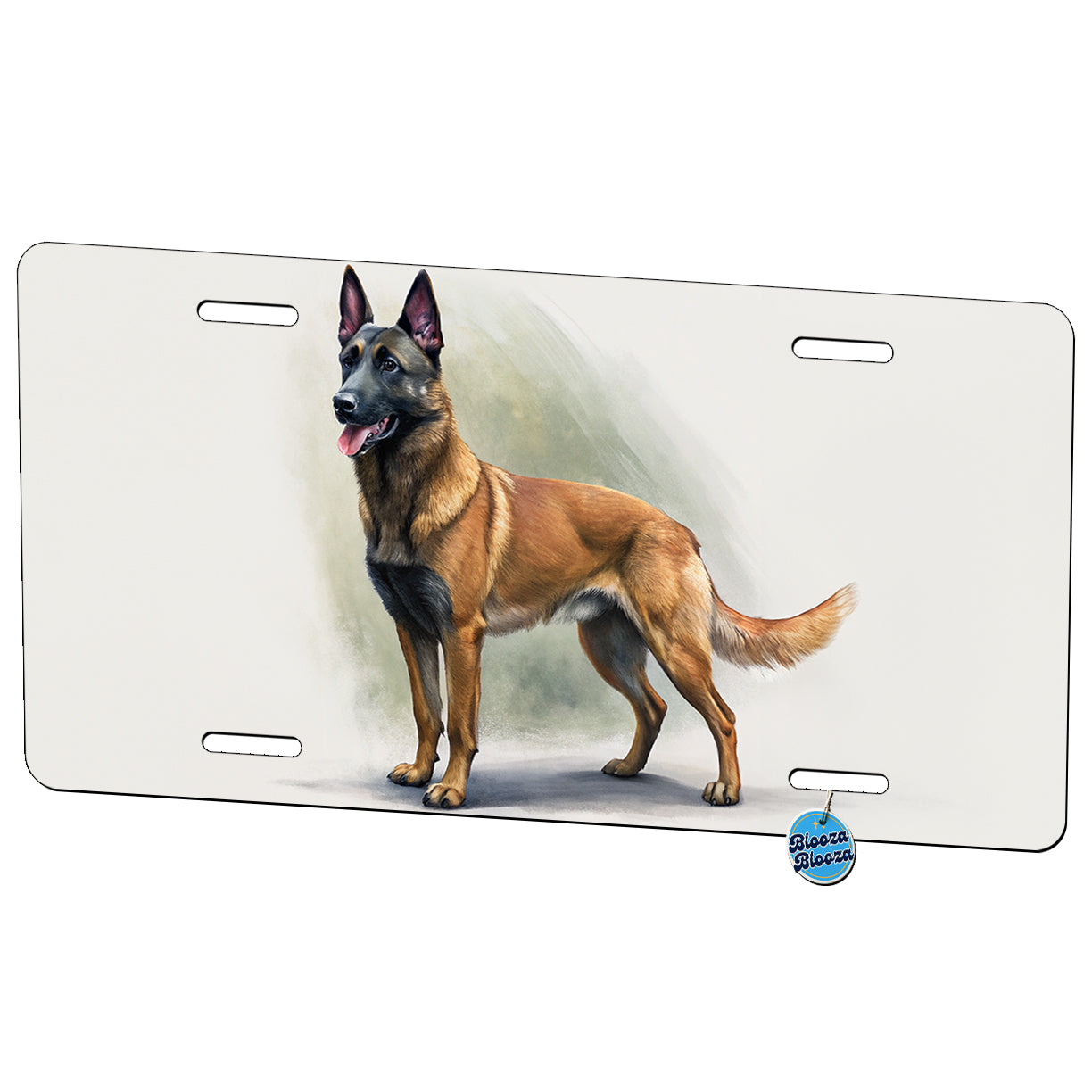 Belgian Malinois Dog Illustration Metal Vanity Novelty Tag License Plate for Trucks Cars SUVs