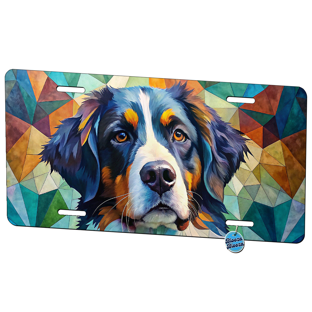 Bernese Mountain Dog Abstract Art Metal Vanity Novelty Tag License Plate for Trucks Cars SUVs