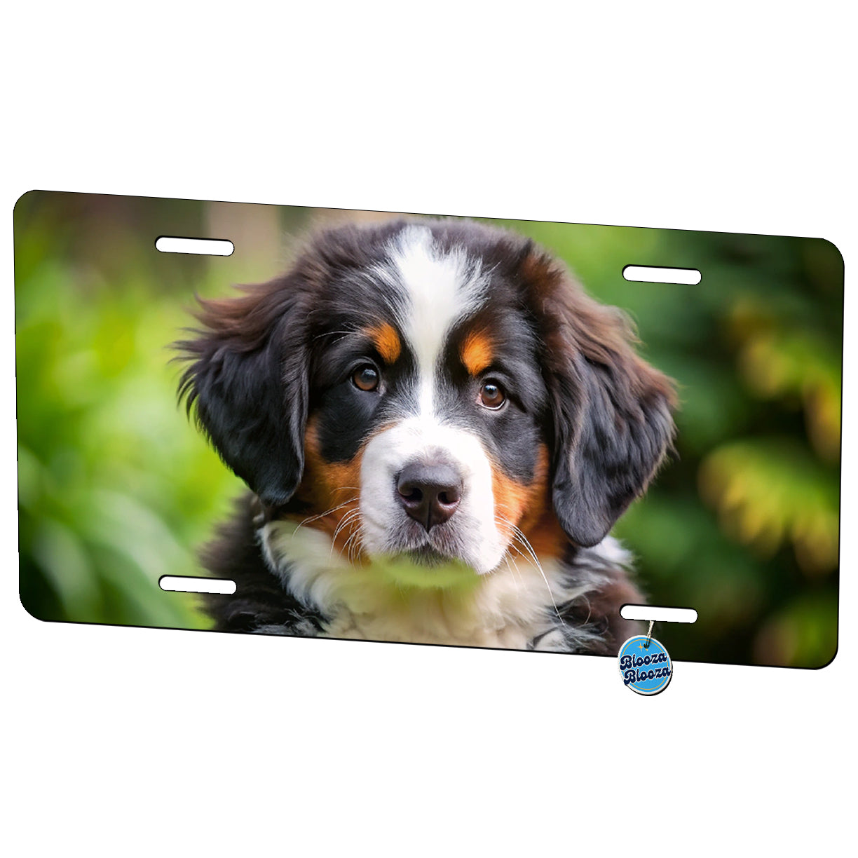 Bernese Mountain Dog Puppy Photo Metal Vanity Novelty Tag License Plate for Trucks Cars SUVs