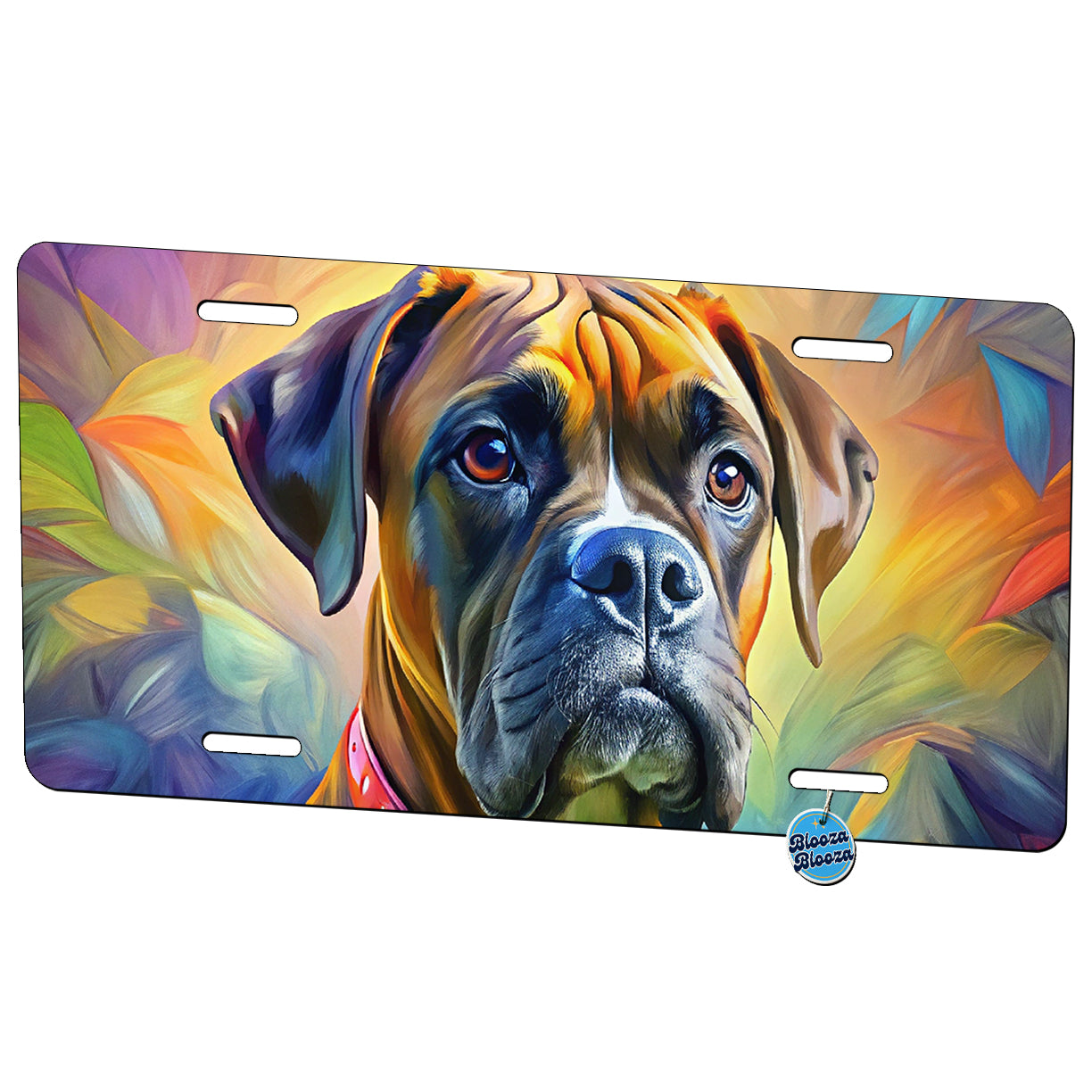 Boxer Dog Expressionism Art Metal Vanity Novelty Tag License Plate for Trucks Cars SUVs