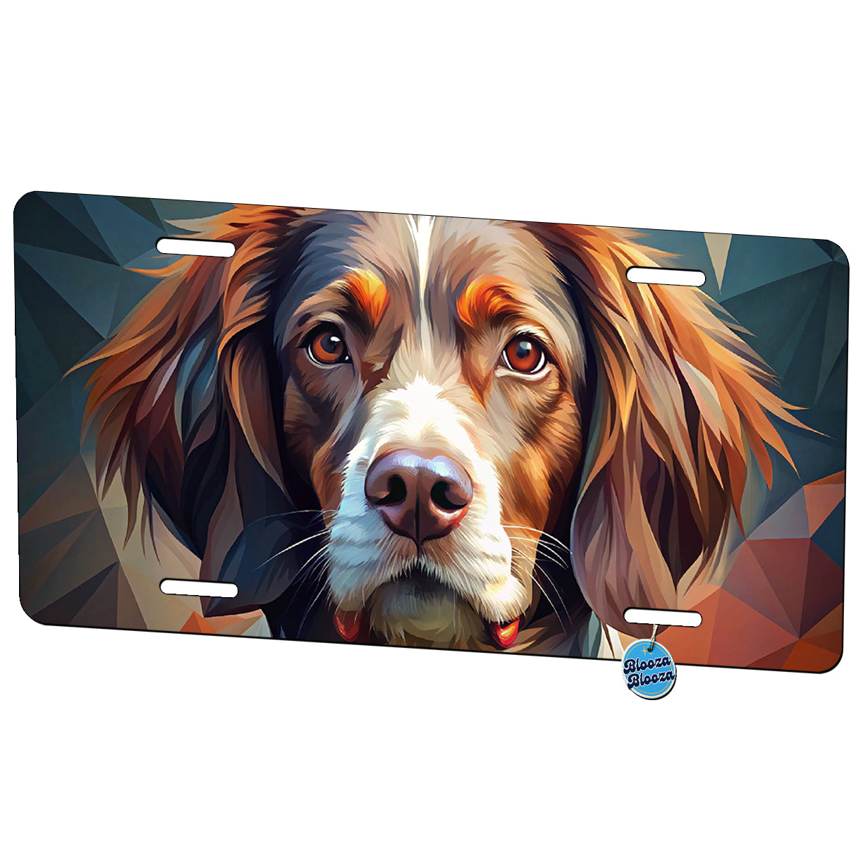 Brittany Spaniel Dog Abstract Stylized Art Metal Vanity Novelty Tag License Plate for Trucks Cars SUVs