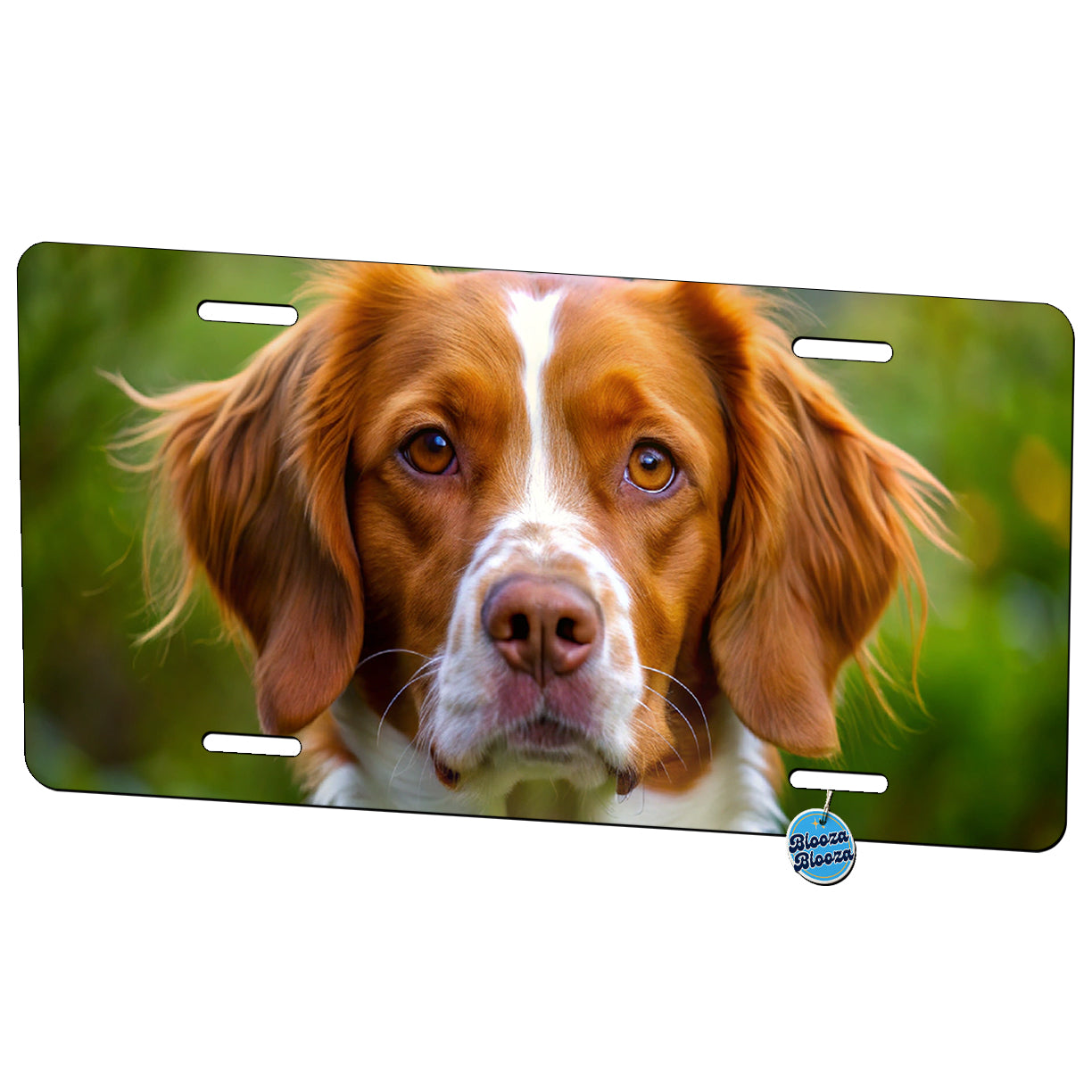 Brittany Spaniel Dog Photo Metal Vanity Novelty Tag License Plate for Trucks Cars SUVs