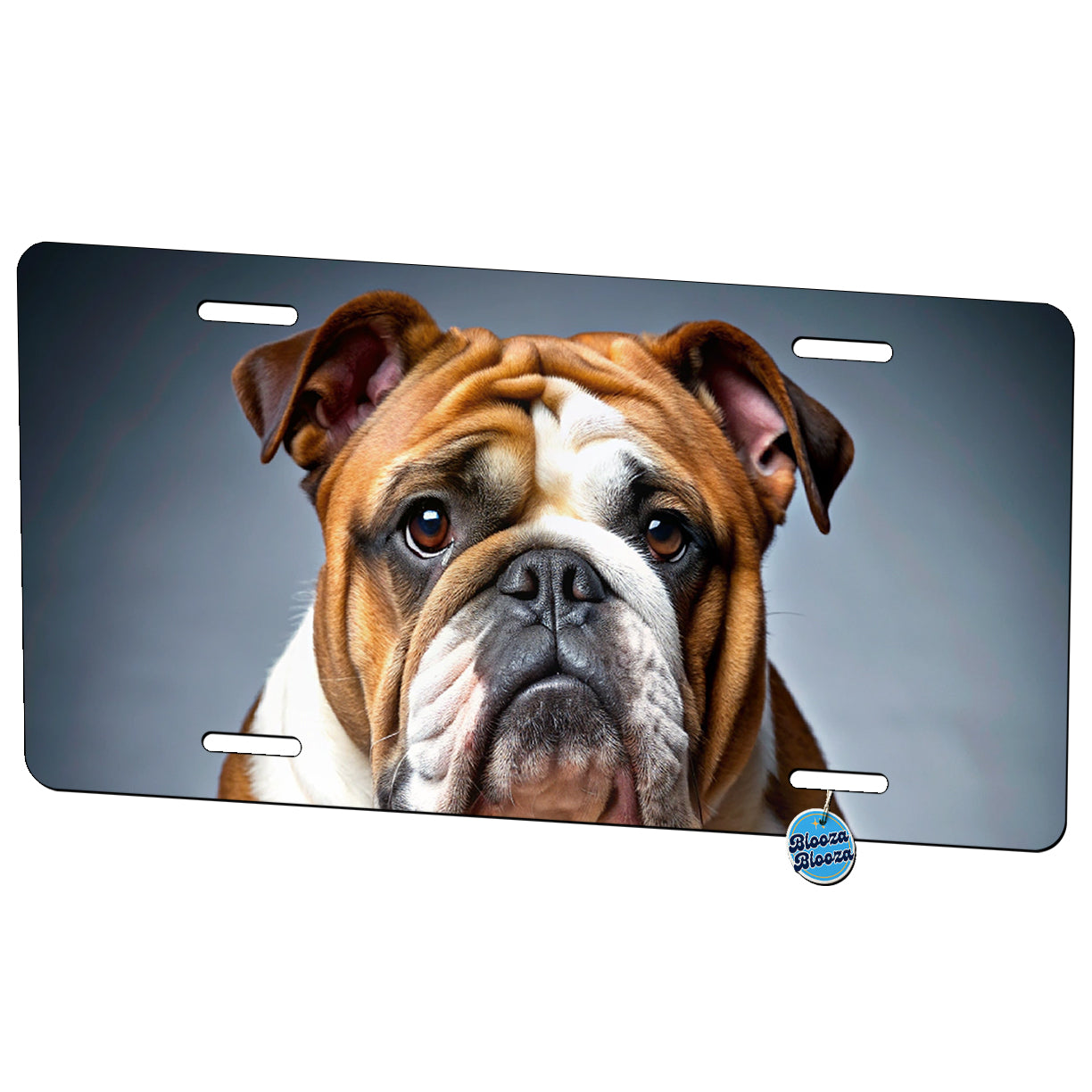Bulldog Dog Photo Metal Vanity Novelty Tag License Plate for Trucks Cars SUVs