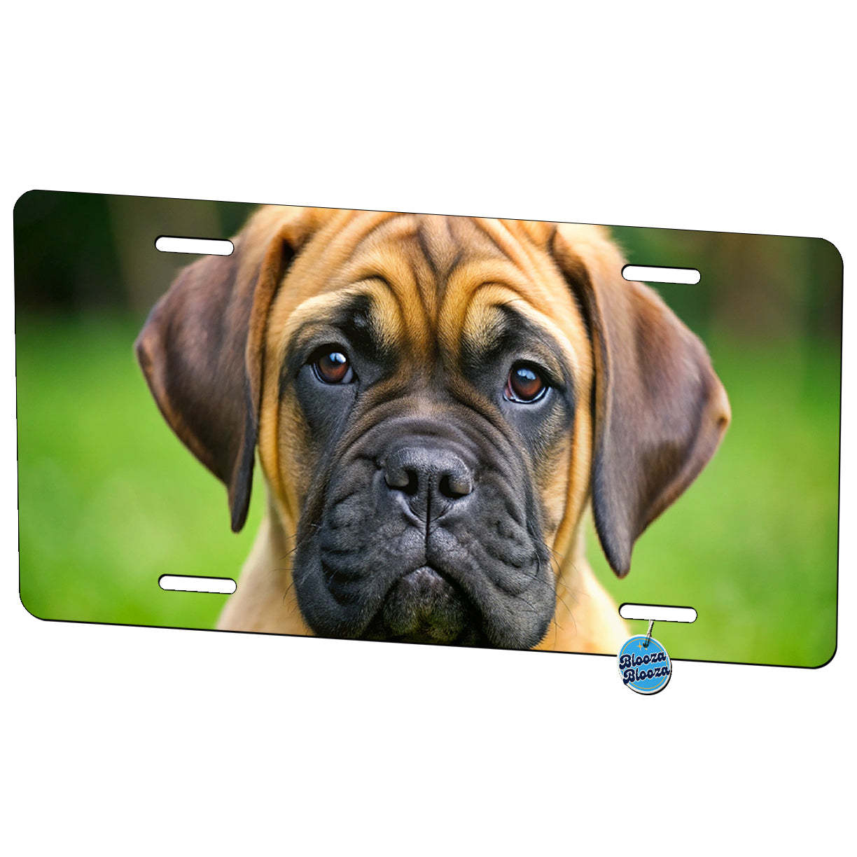 Bullmastiff Dog Puppy Photo Metal Vanity Novelty Tag License Plate for Trucks Cars SUVs