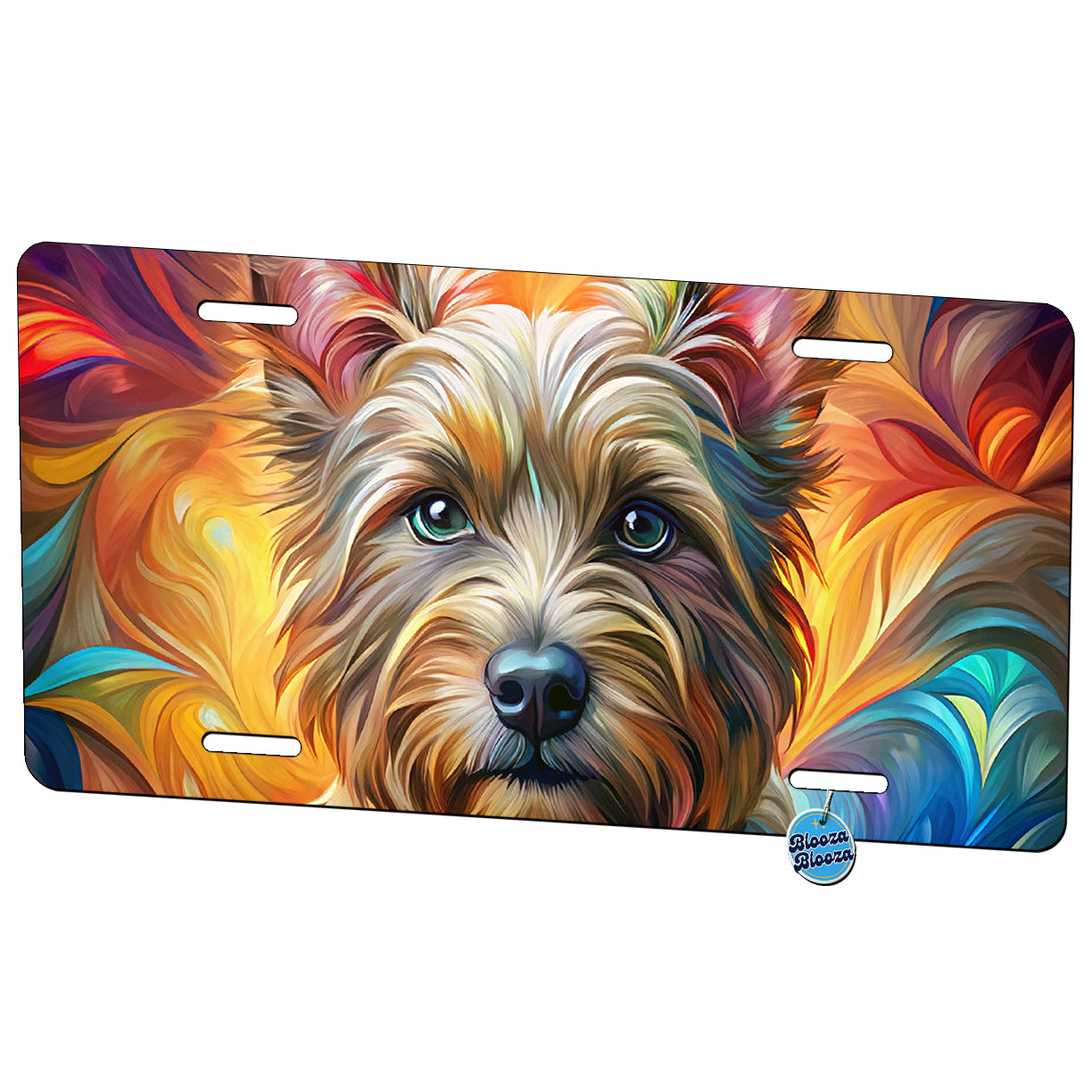 Cairn Terrier Dog Abstract Art Metal Vanity Novelty Tag License Plate for Trucks Cars SUVs