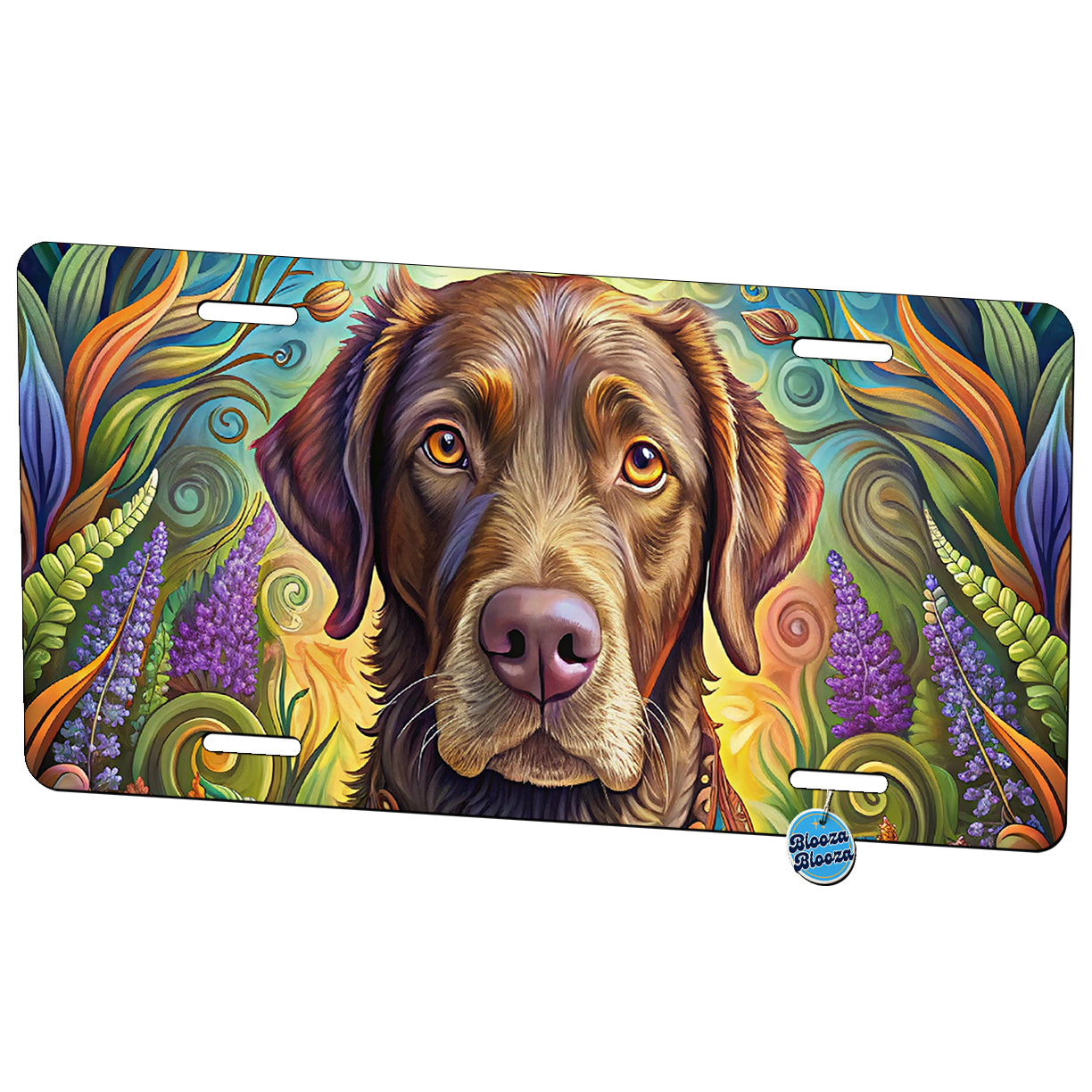 Chesapeake Bay Retriever Dog Bohemian Art Metal Vanity Novelty Tag License Plate for Trucks Cars SUVs