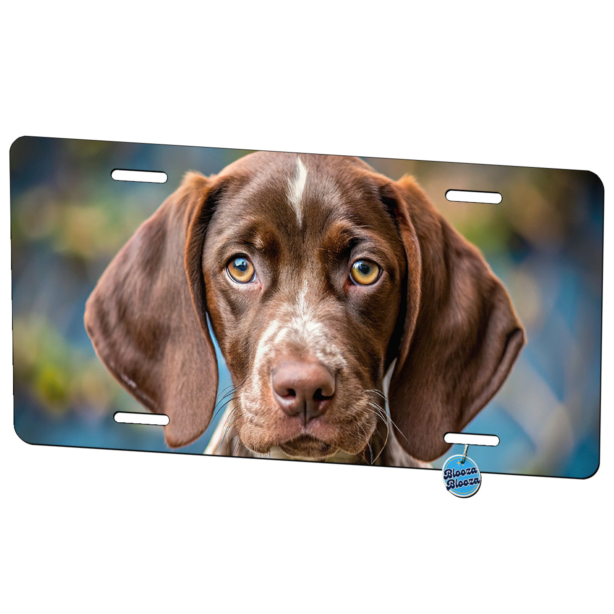 German Shorthaired Pointer Dog Puppy Photo Metal Vanity Novelty Tag License Plate for Trucks Cars SUVs